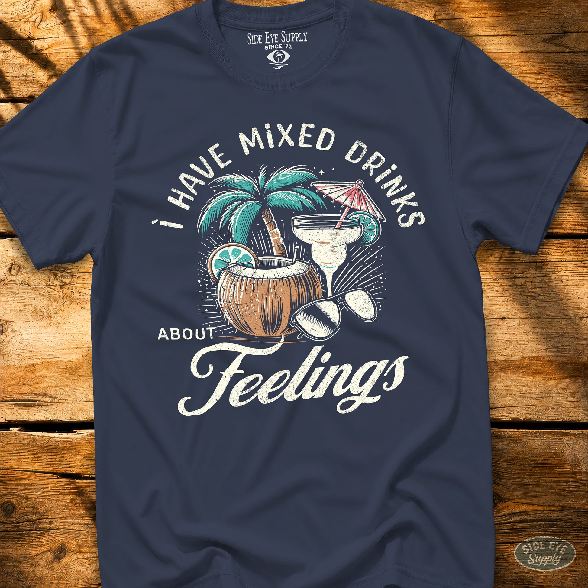 Mixed Drinks Tee Navy / S - by Side Eye Supply - Surf Beach Life Apparel
