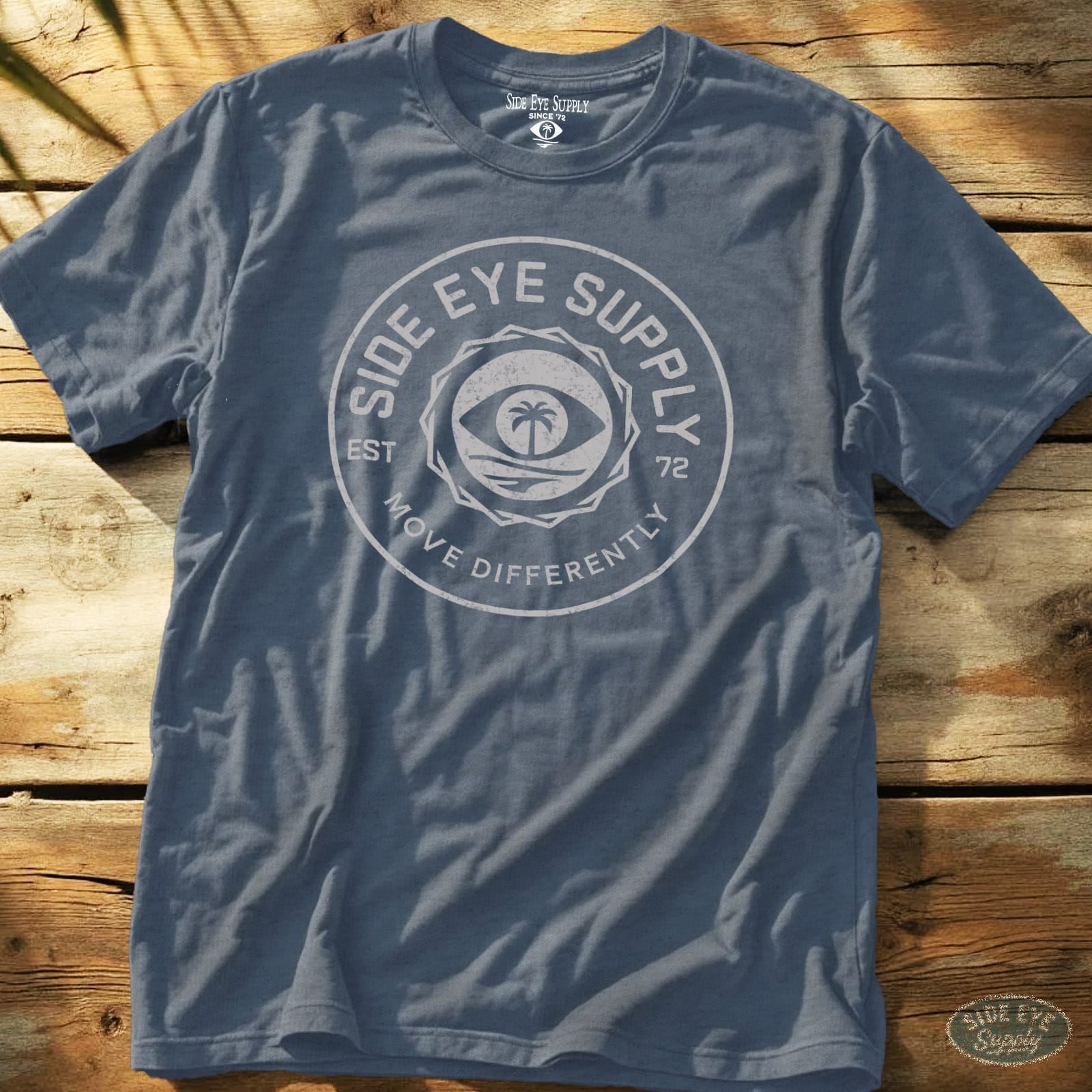 Move Differently Tee Heather Indigo / S - by Side Eye Supply - Surf Beach Life Apparel