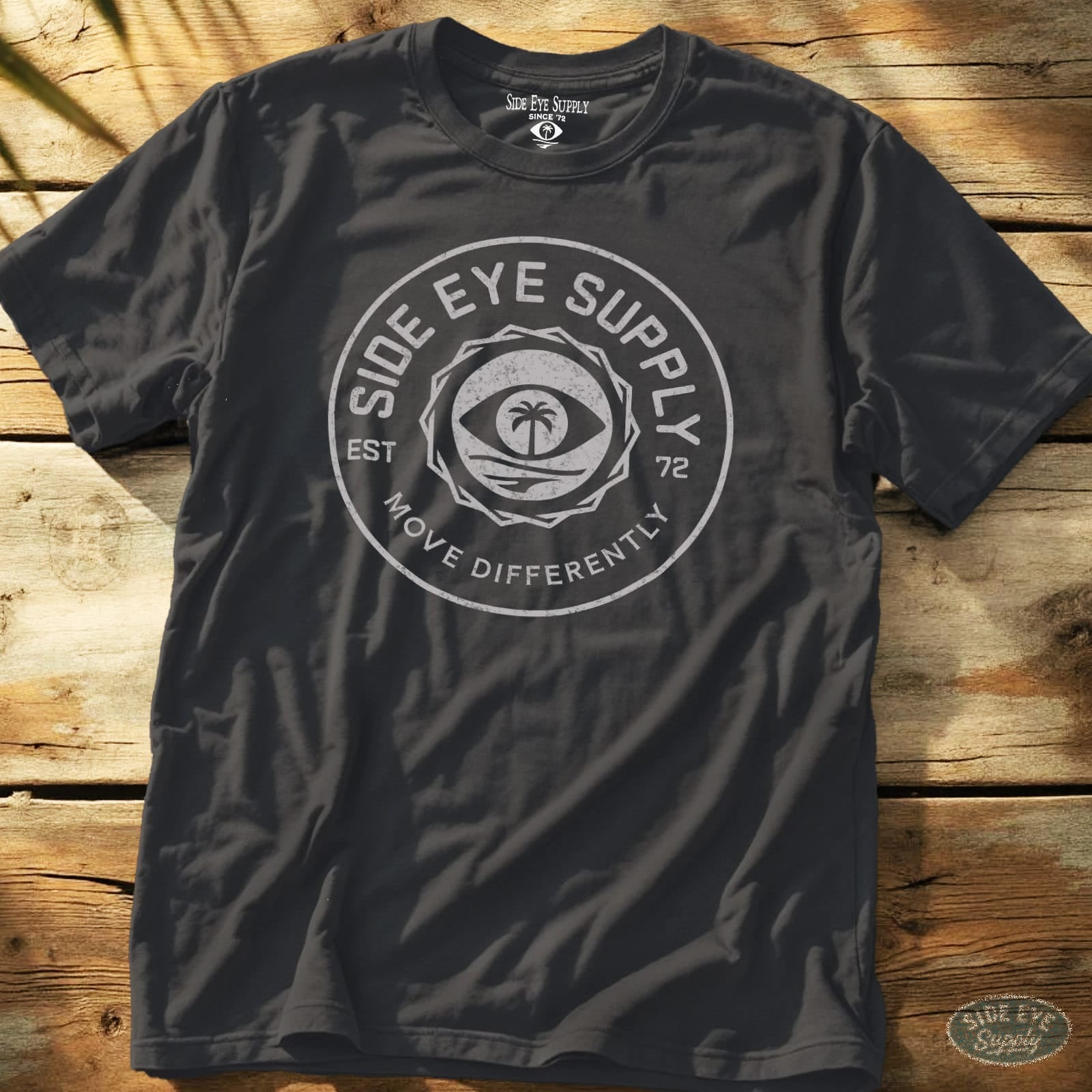 Move Differently Tee Charcoal / S - by Side Eye Supply - Surf Beach Life Apparel