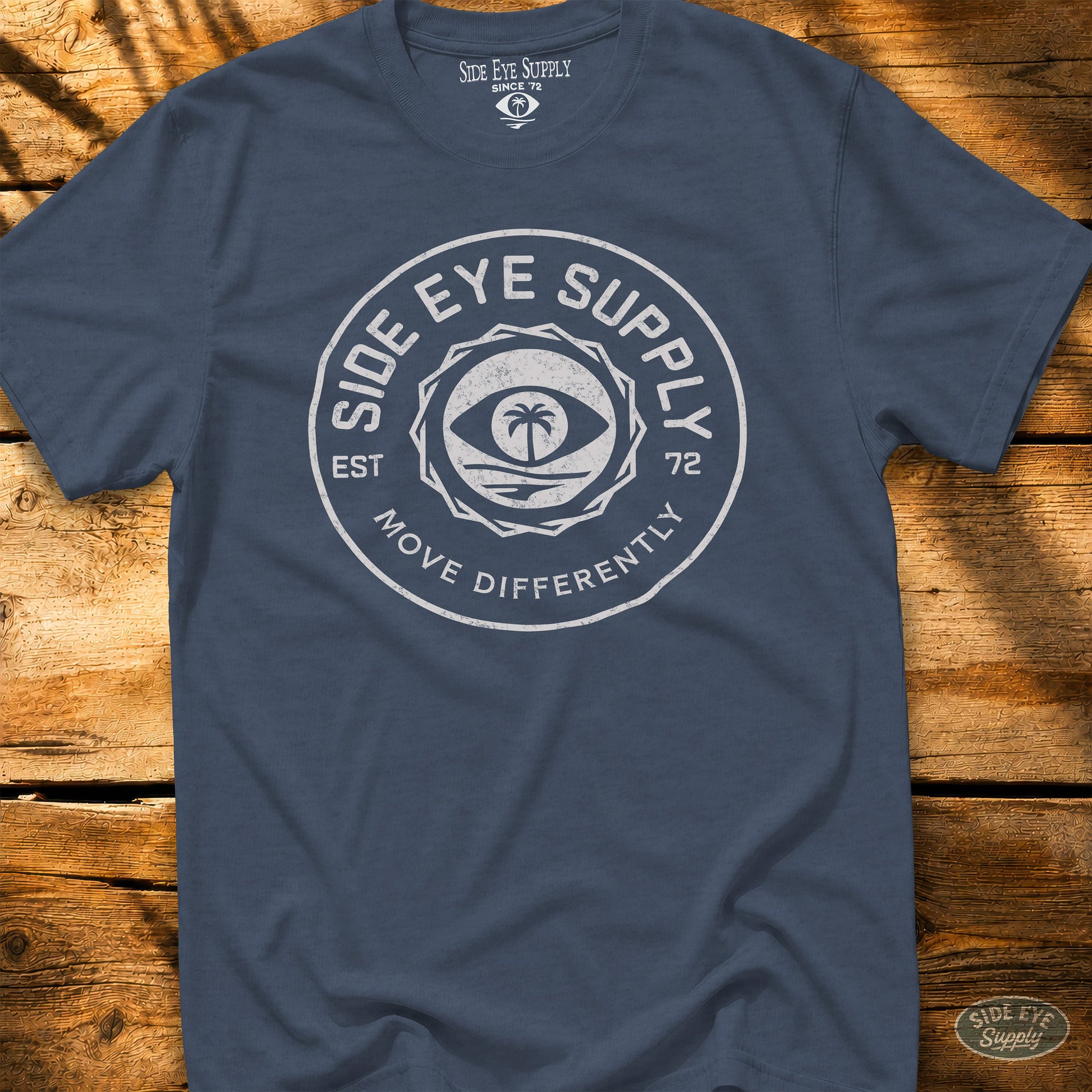 Move Differently Tee Heather Indigo / S - by Side Eye Supply - Surf Beach Life Apparel