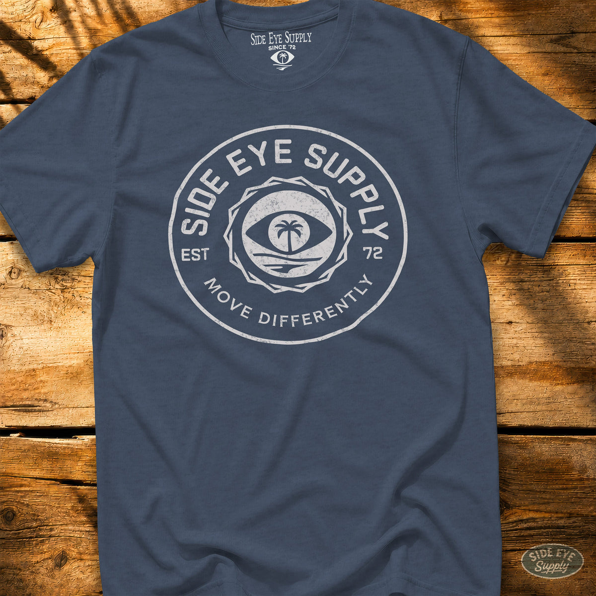 Move Differently Tee Heather Indigo / S - by Side Eye Supply - Surf Beach Life Apparel