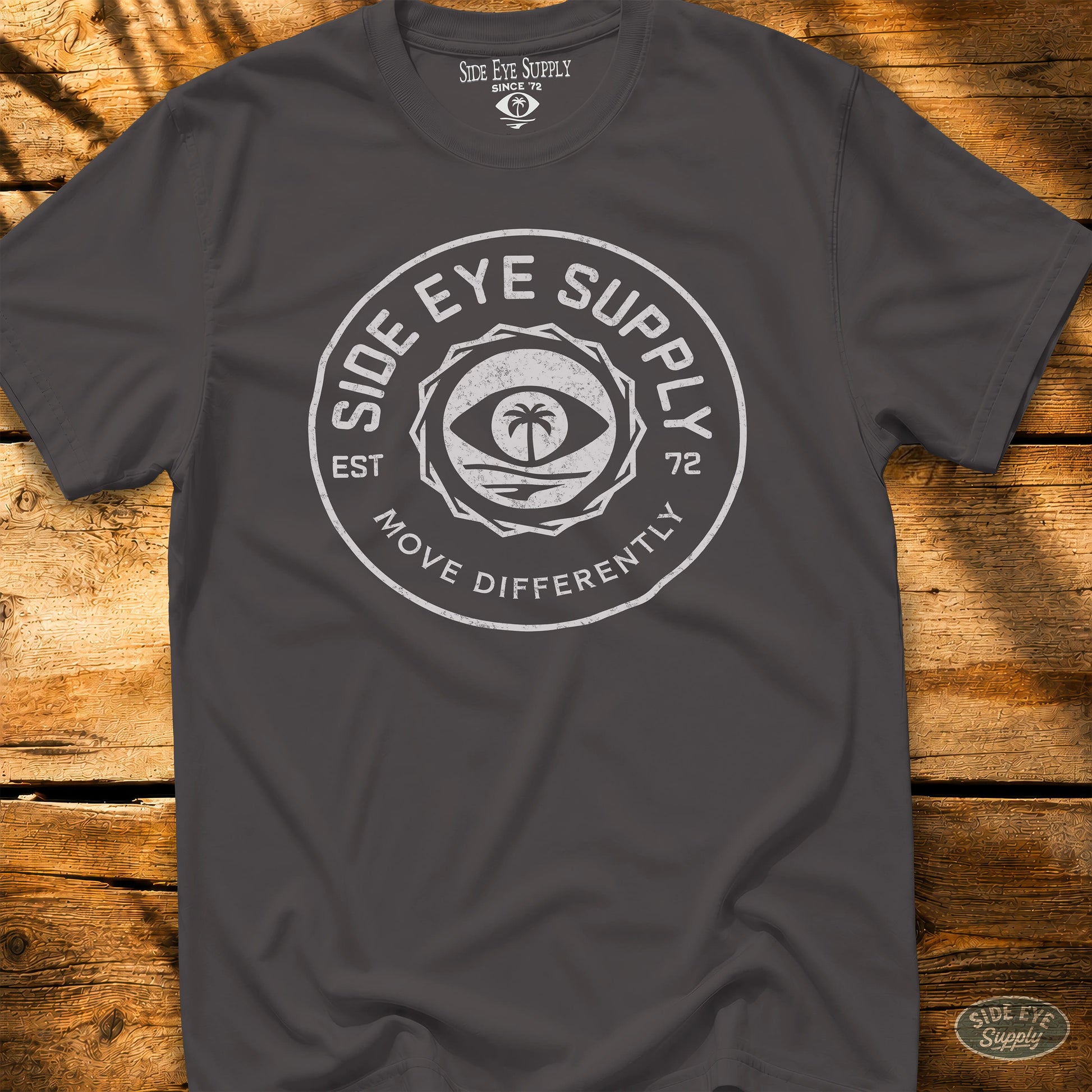 Move Differently Tee Charcoal / S - by Side Eye Supply - Surf Beach Life Apparel