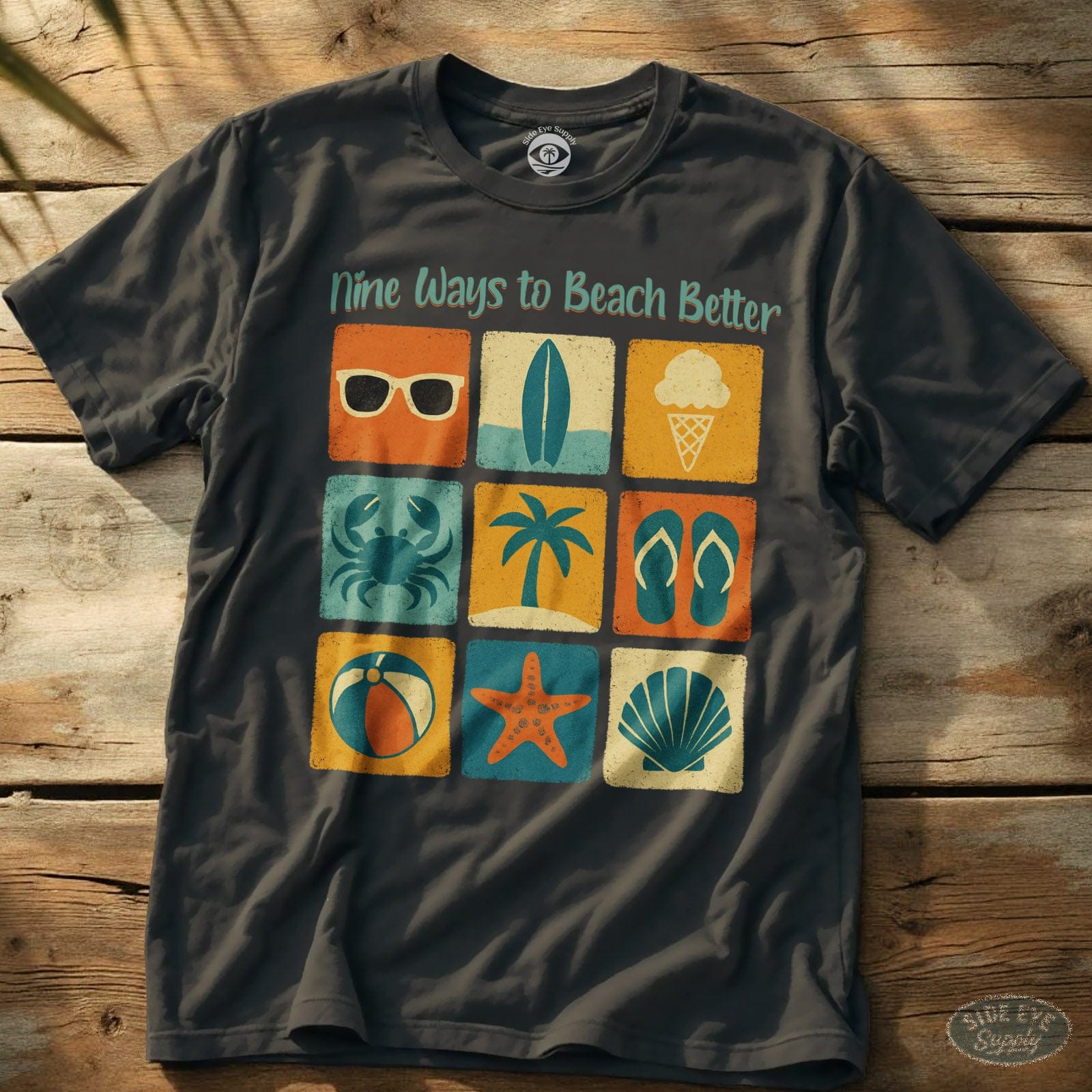 Nine Ways Tee Charcoal / S - by Side Eye Supply - Surf Beach Life Apparel