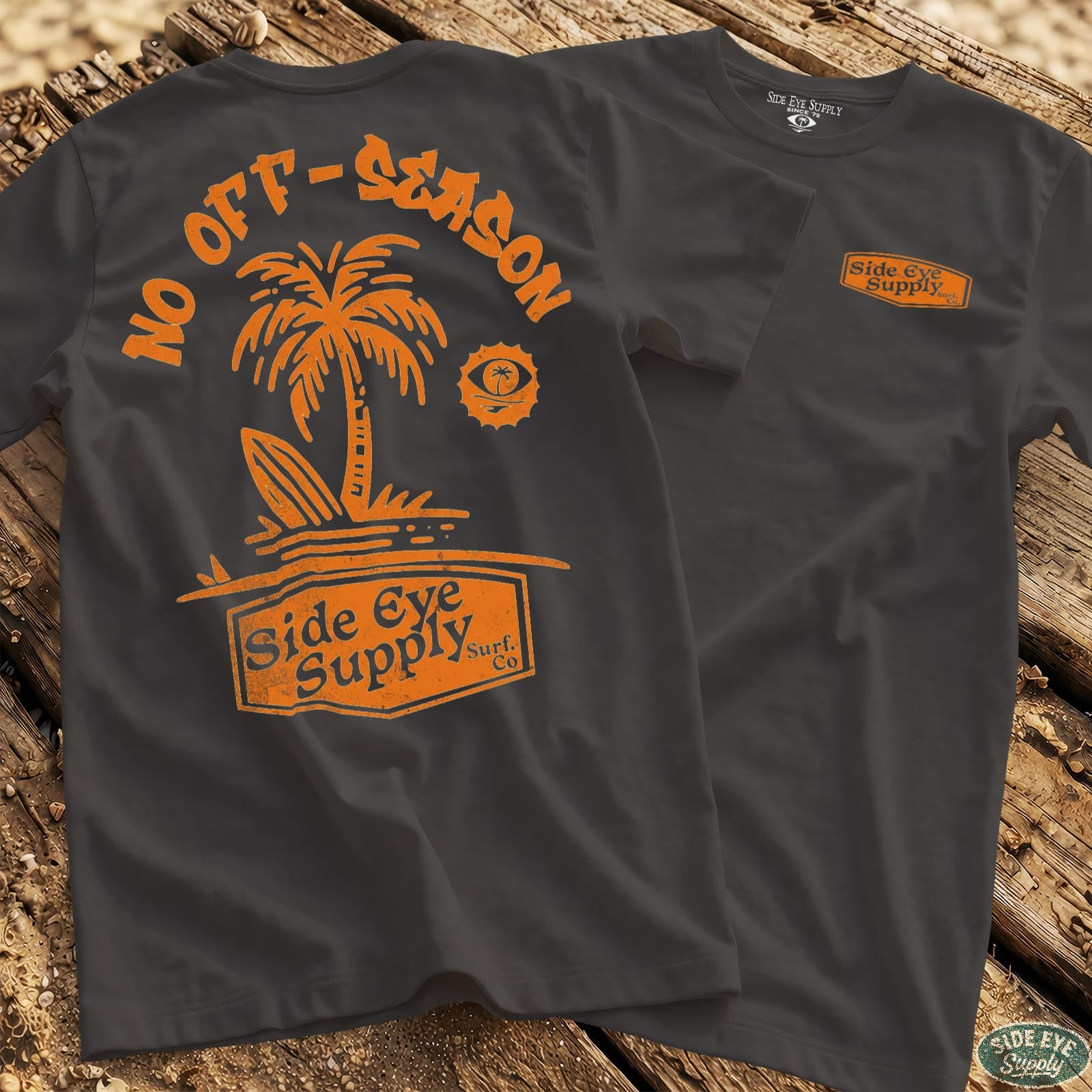 No Off-Season Tee Charcoal / S - by Side Eye Supply - Surf Beach Life Apparel