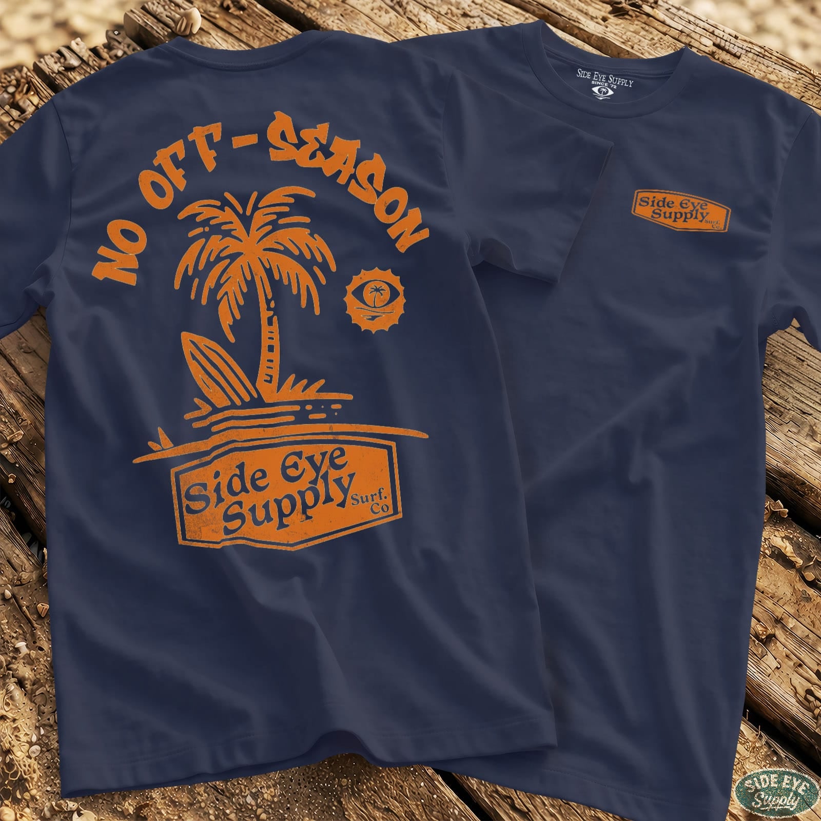 No Off-Season Tee Navy / S - by Side Eye Supply - Surf Beach Life Apparel