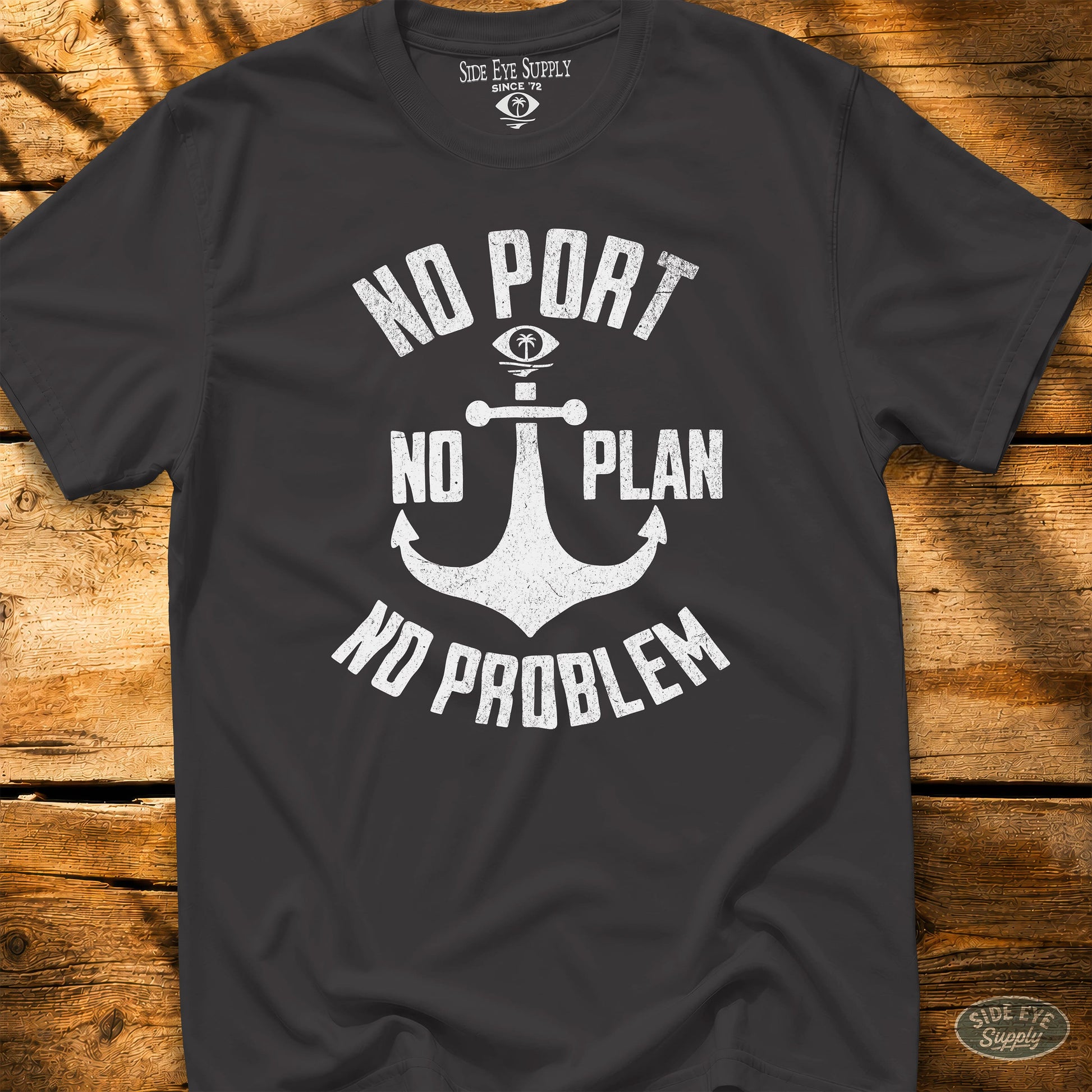 No Port No Plan Tee Black / S - by Side Eye Supply - Surf Beach Life Apparel