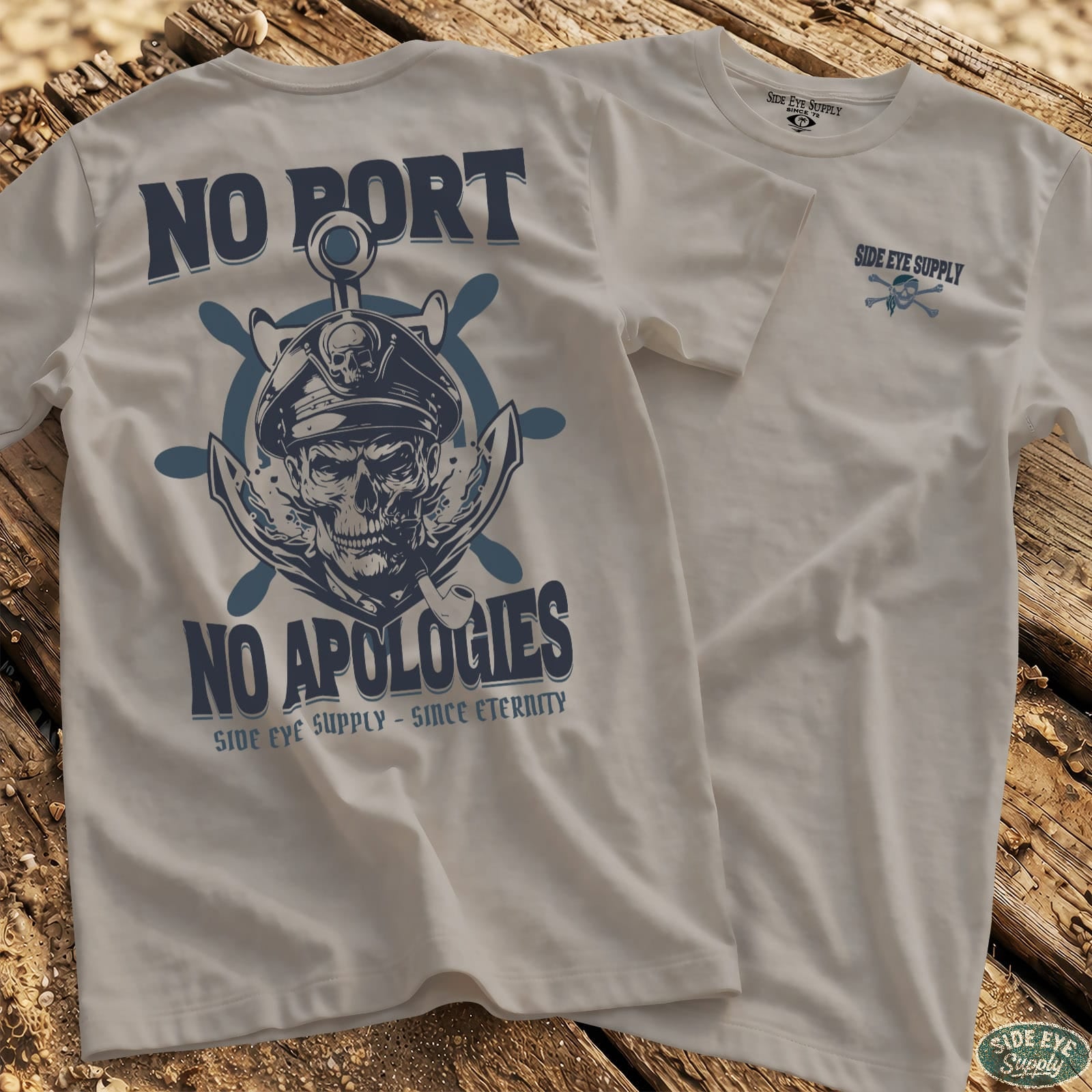 No Port Tee Ice Grey / S - by Side Eye Supply - Surf Beach Life Apparel
