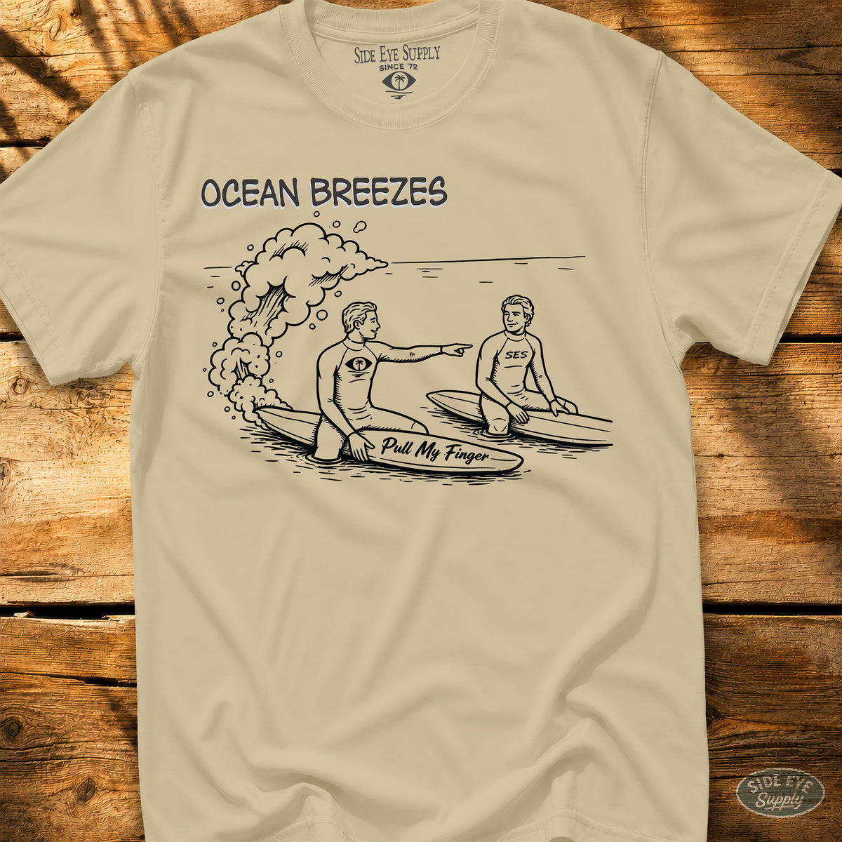 Ocean Breezes Tee Sand / S - by Side Eye Supply - Surf Beach Life Apparel