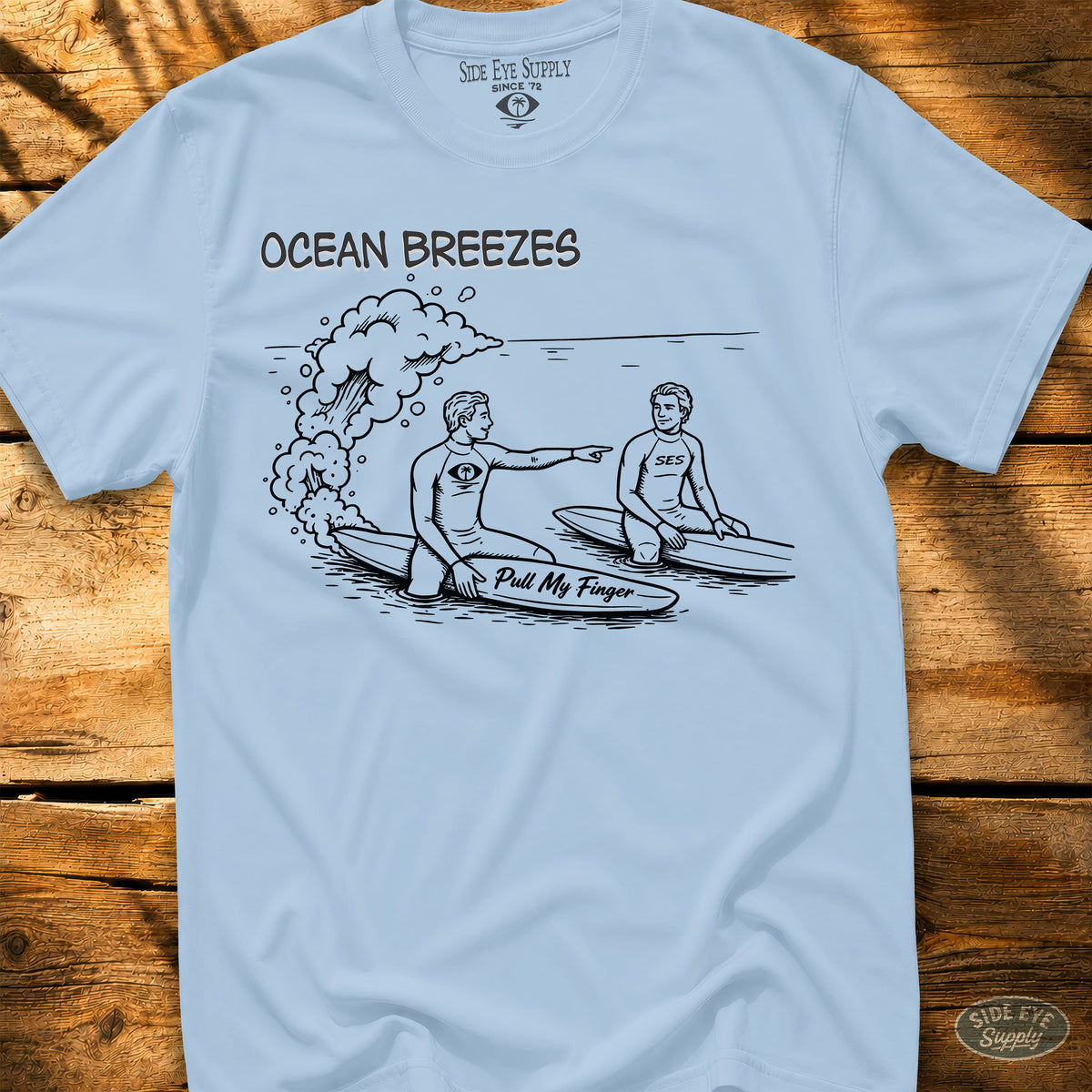 Ocean Breezes Tee Light Blue / S - by Side Eye Supply - Surf Beach Life Apparel