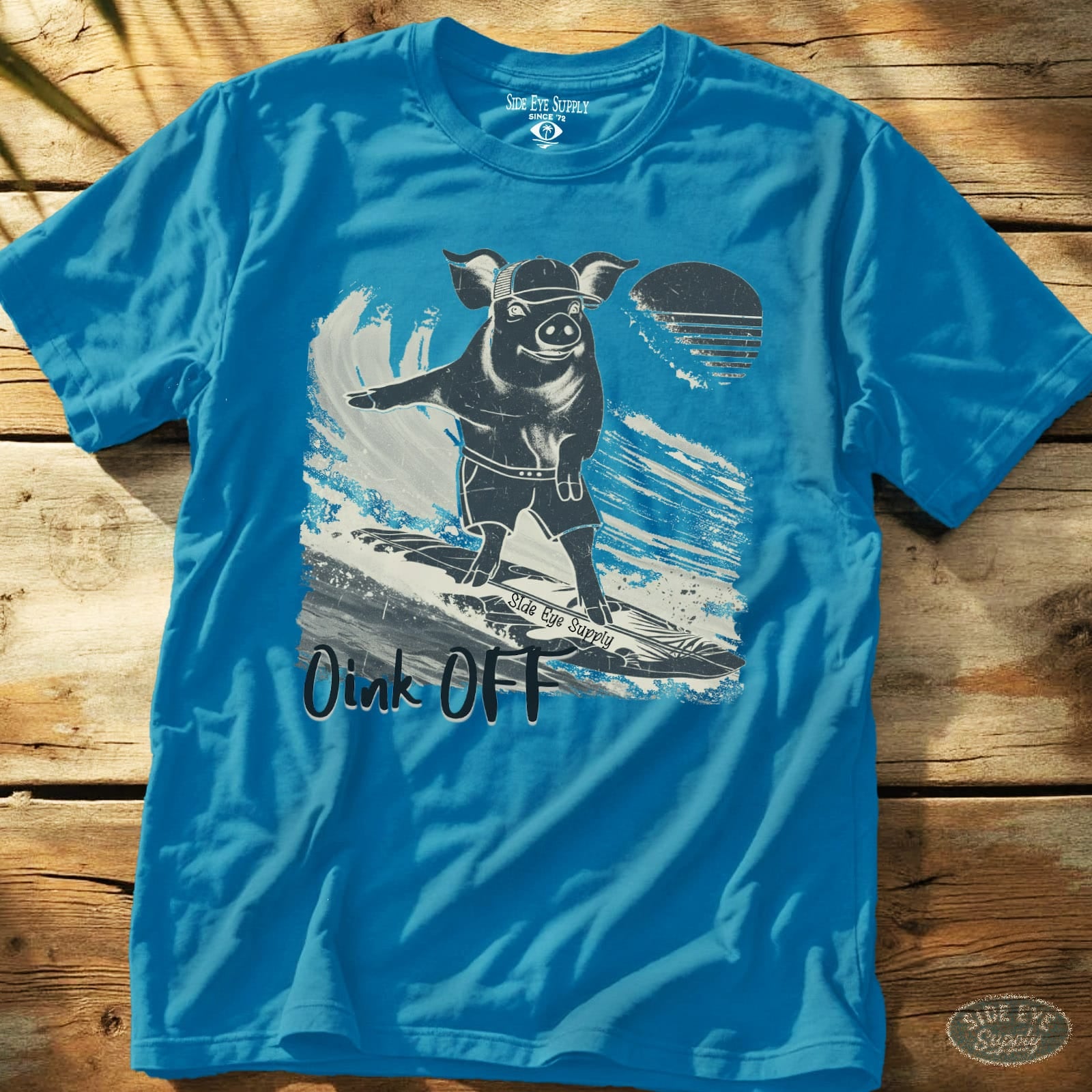 Oink Off Tee Sapphire / S - by Side Eye Supply - Surf Beach Life Apparel