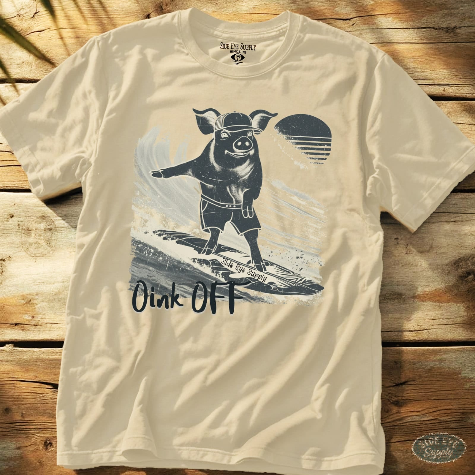 Oink Off Tee Natural / S - by Side Eye Supply - Surf Beach Life Apparel