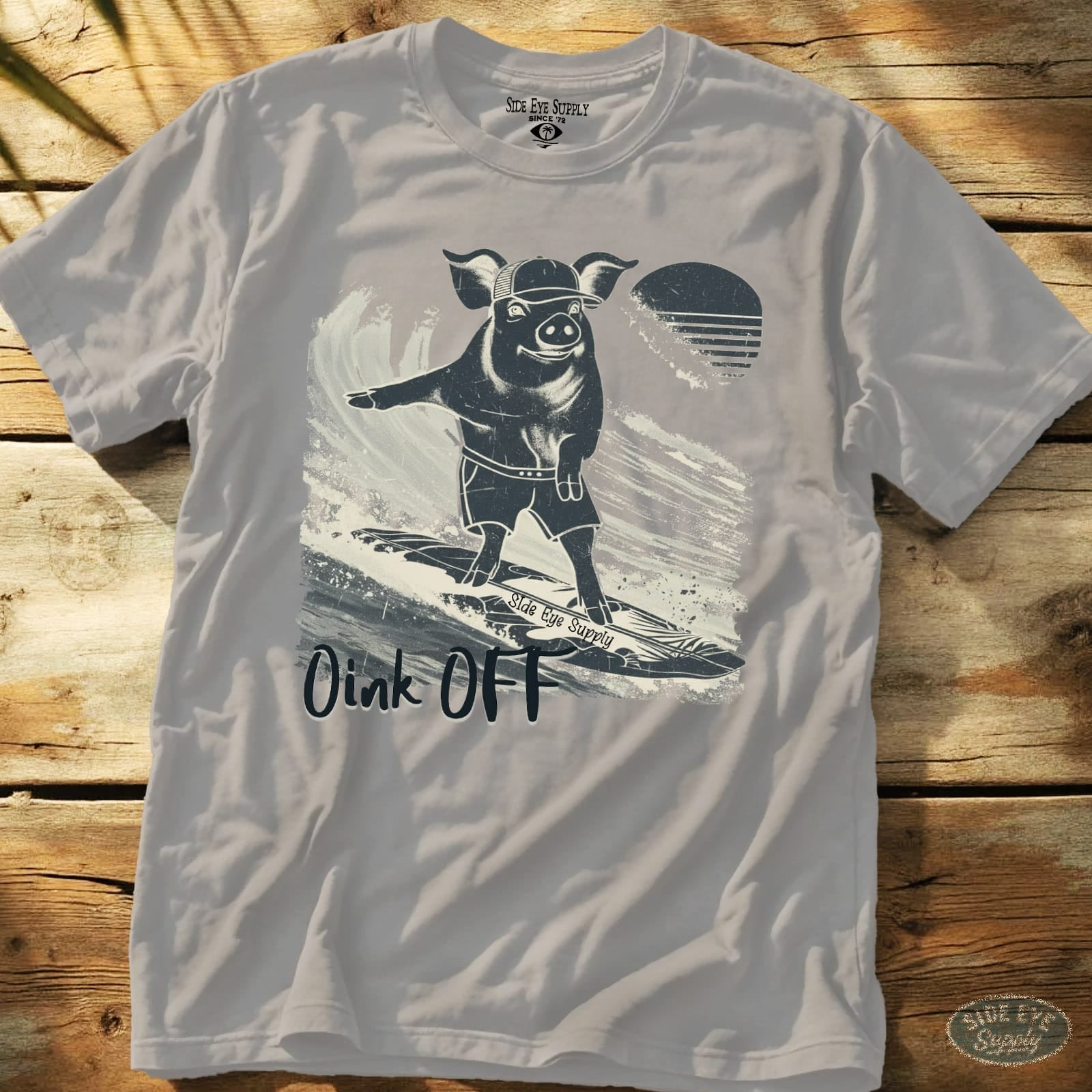 Oink Off Tee Ice Grey / S - by Side Eye Supply - Surf Beach Life Apparel