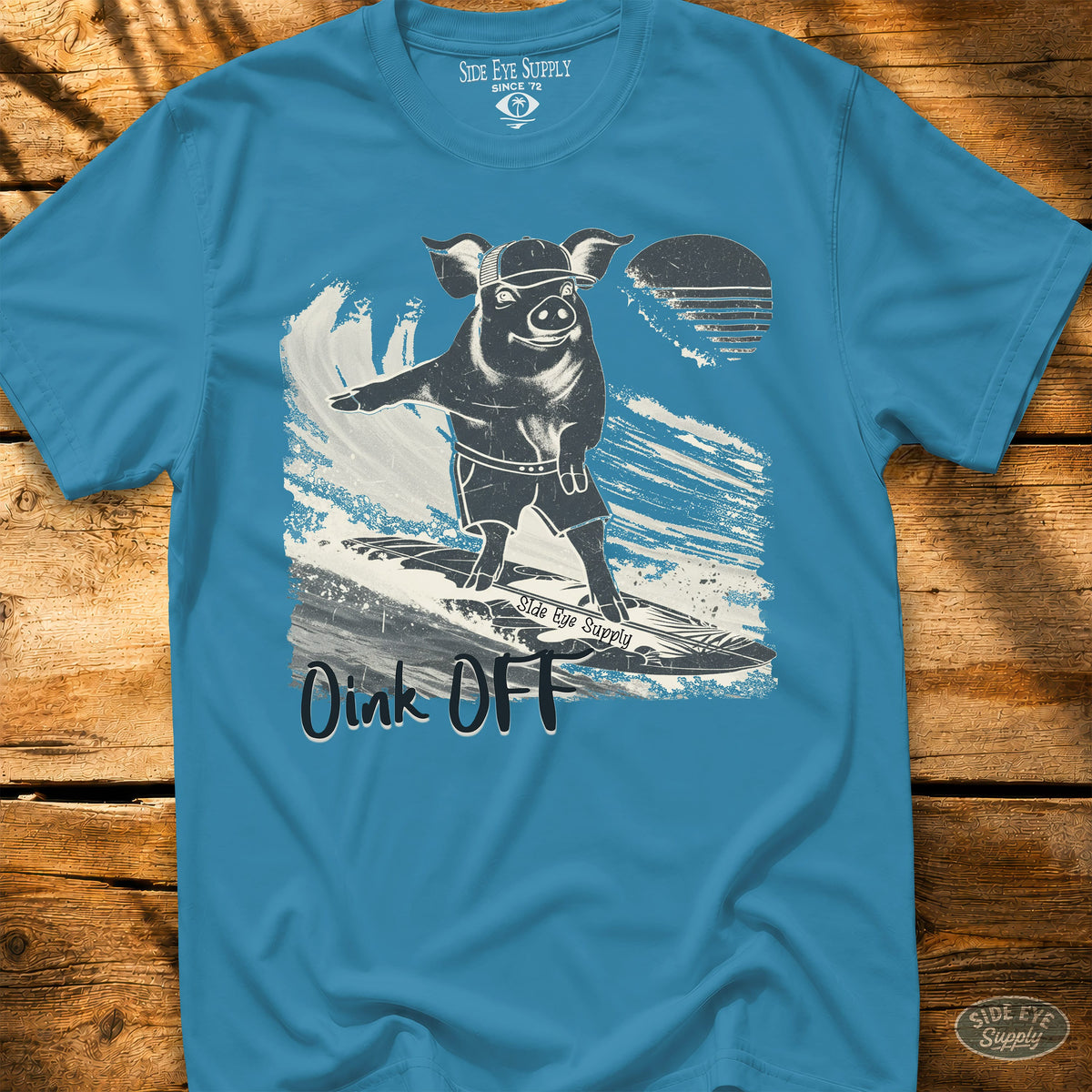 Oink Off Tee Sapphire / S - by Side Eye Supply - Surf Beach Life Apparel