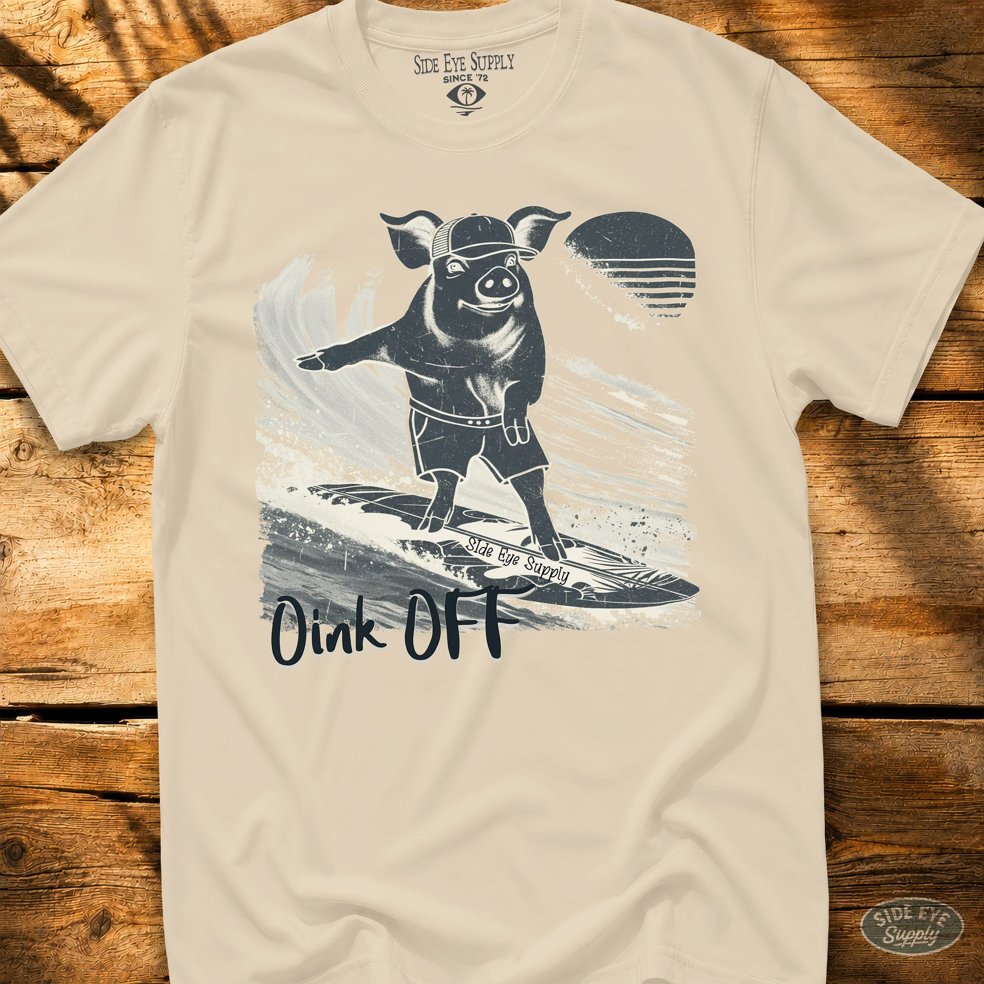 Oink Off Tee Natural / S - by Side Eye Supply - Surf Beach Life Apparel