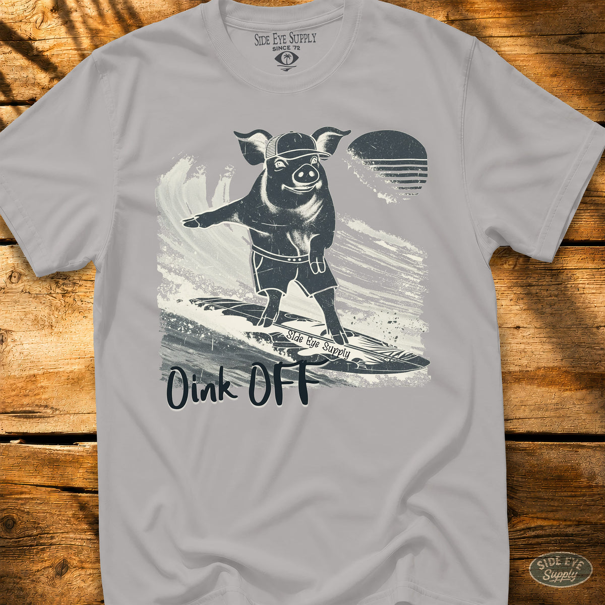 Oink Off Tee Ice Grey / S - by Side Eye Supply - Surf Beach Life Apparel