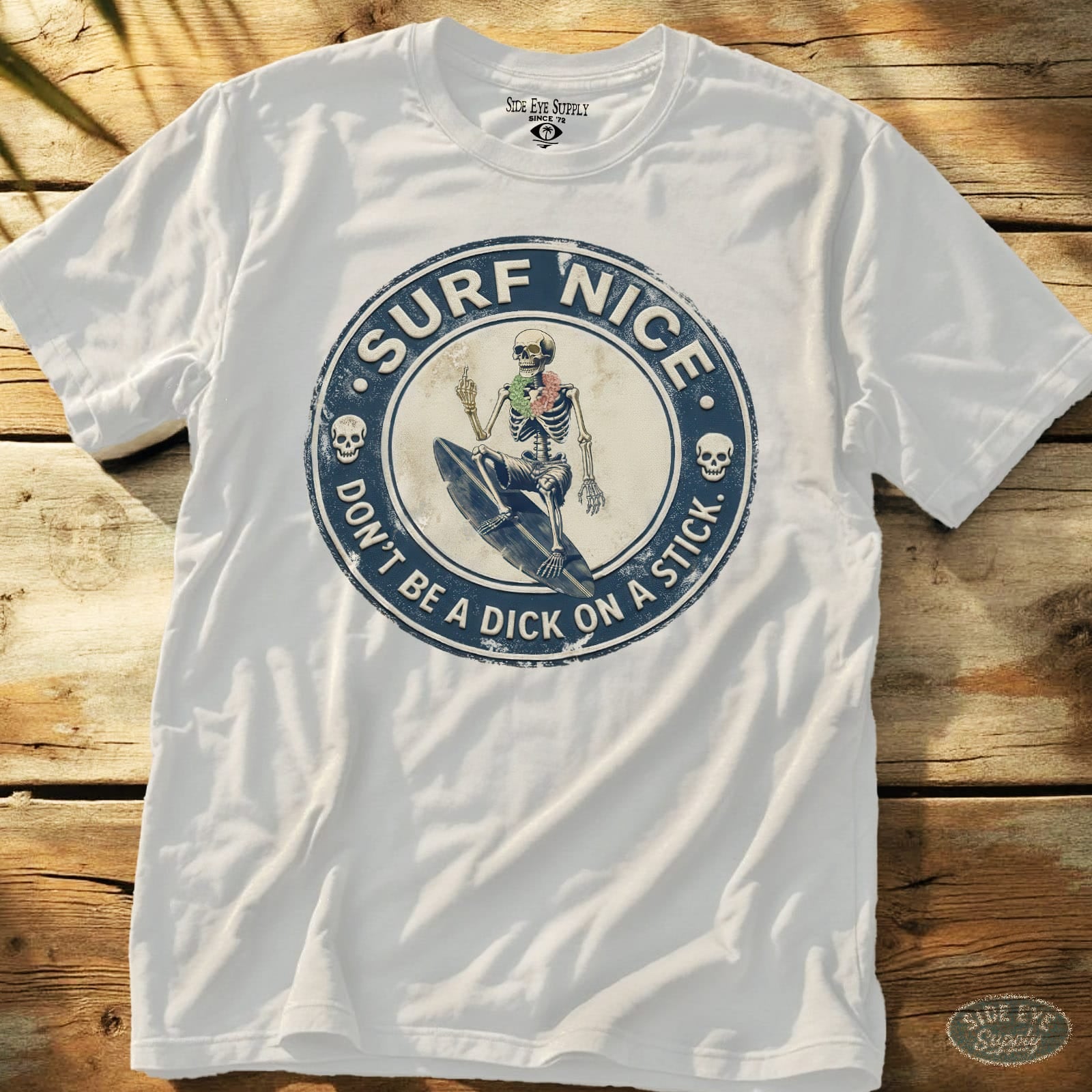 On A Stick Tee White / S - by Side Eye Supply - Surf Beach Life Apparel
