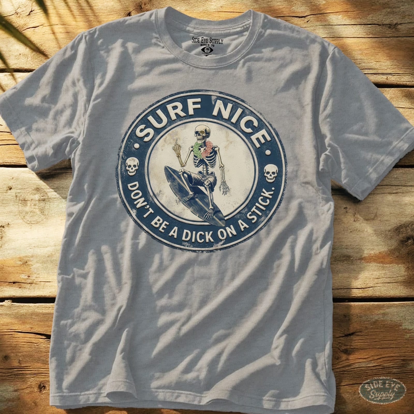 On A Stick Tee Sport Grey / S - by Side Eye Supply - Surf Beach Life Apparel