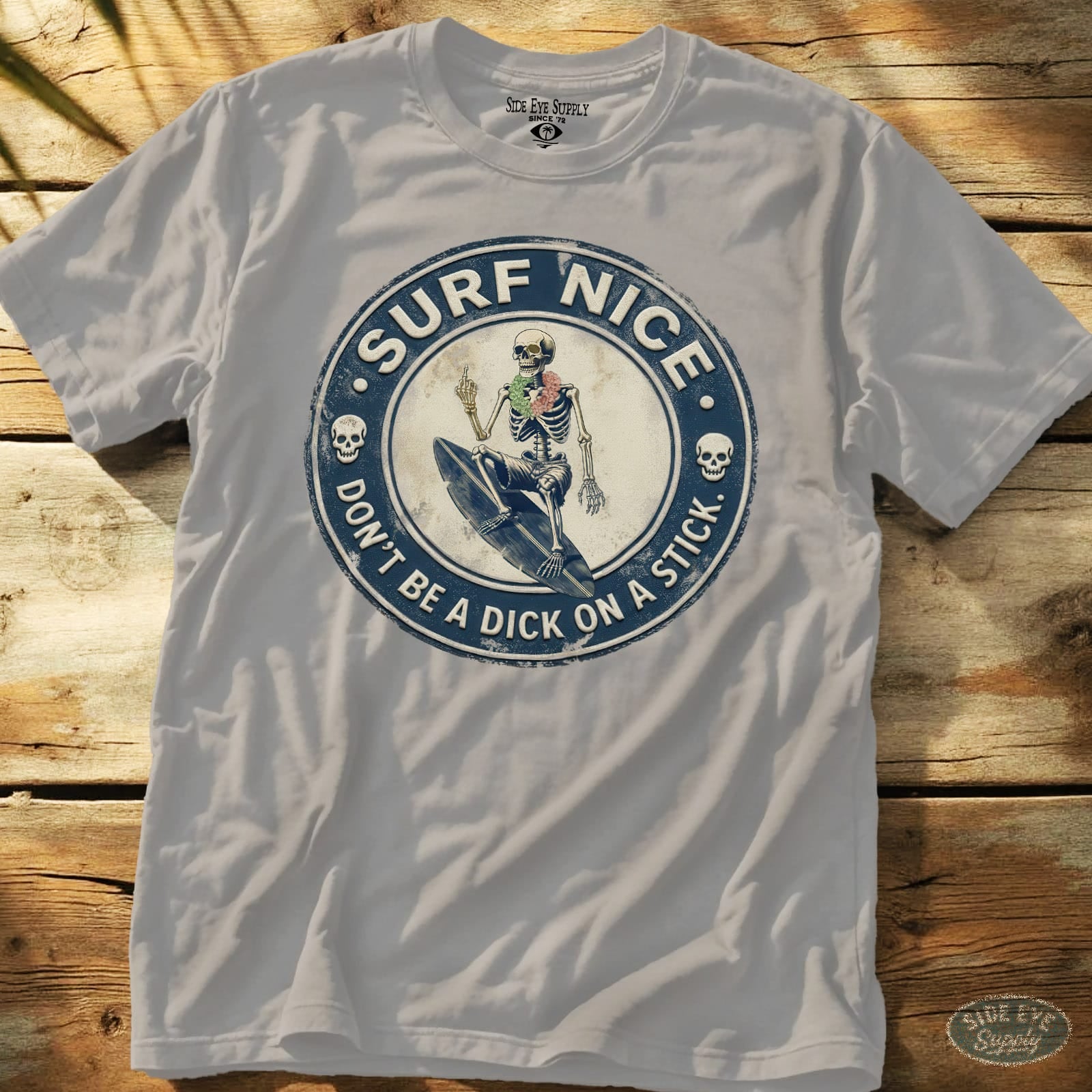 On A Stick Tee Ice Grey / S - by Side Eye Supply - Surf Beach Life Apparel