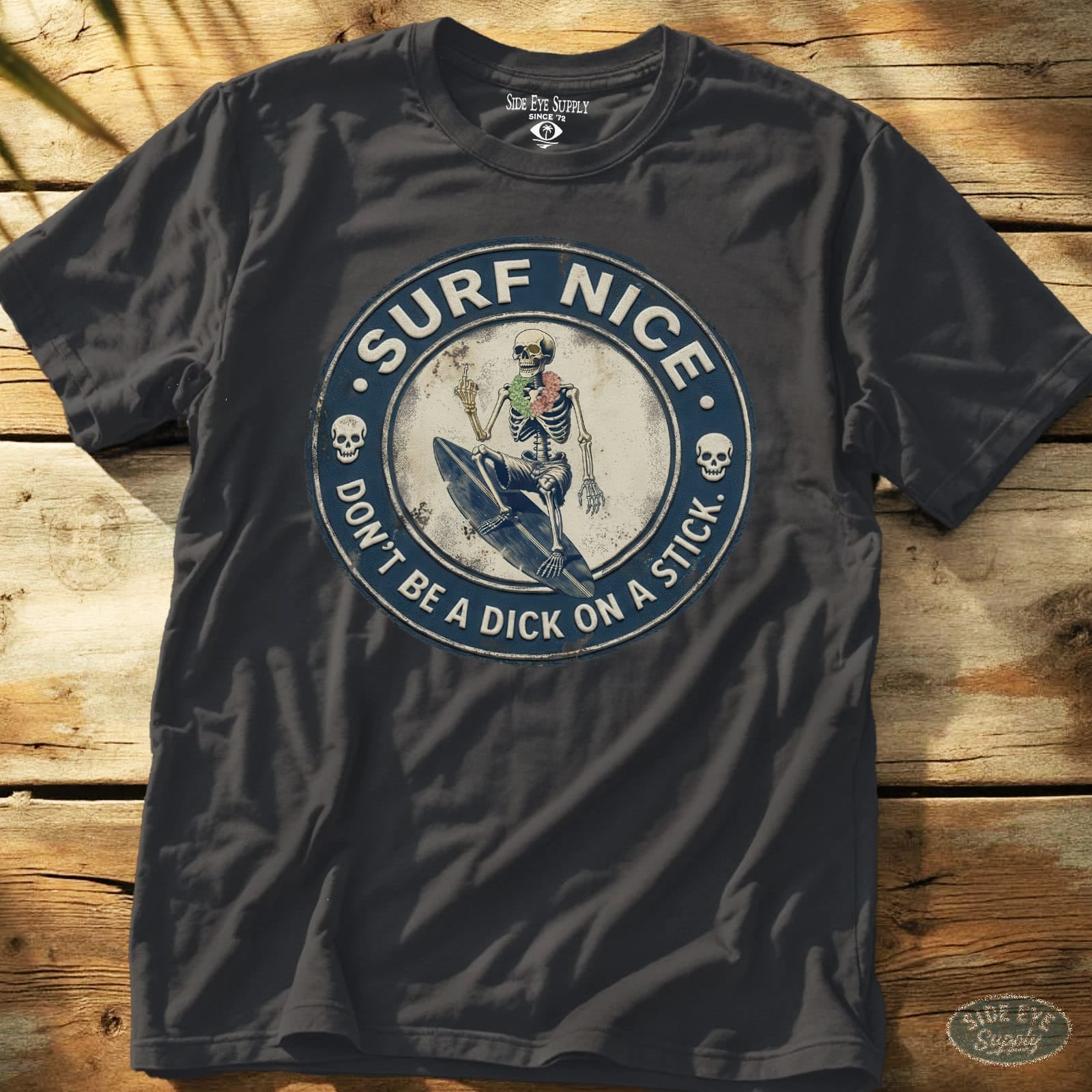 On A Stick Tee Charcoal / S - by Side Eye Supply - Surf Beach Life Apparel
