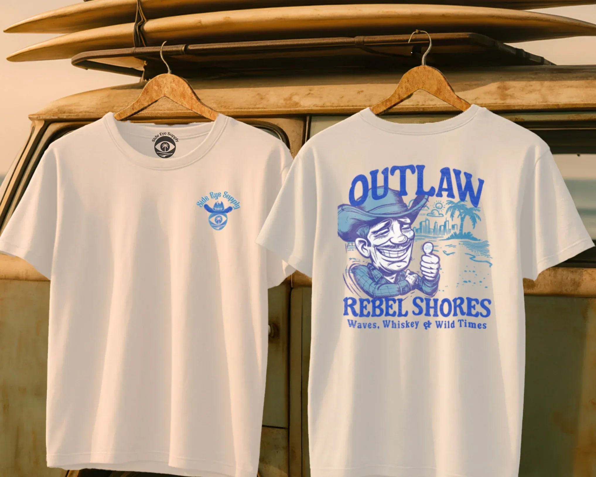 Outlaw Tee White / S - by Side Eye Supply - Surf Beach Life Apparel