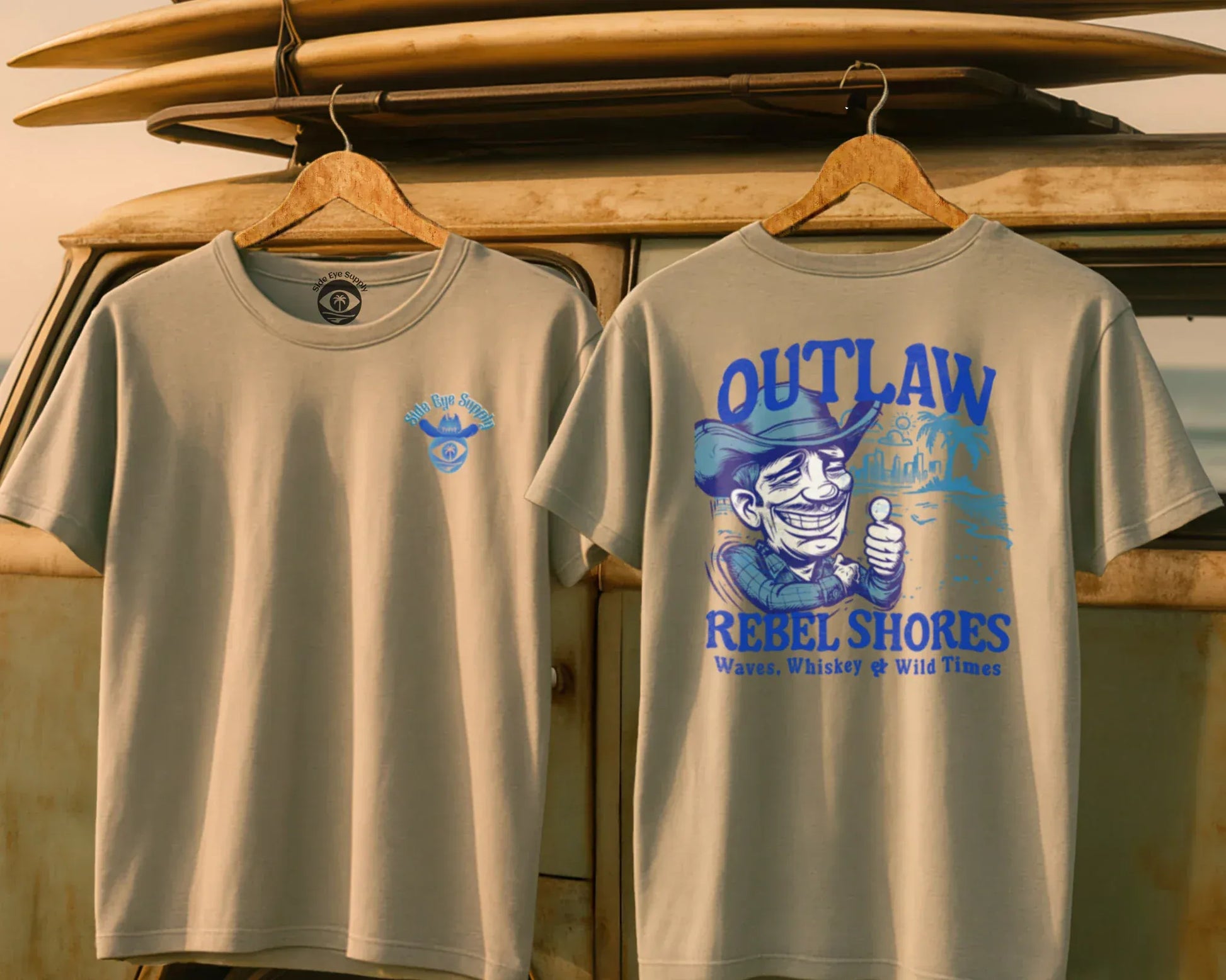 Outlaw Tee Sand / S - by Side Eye Supply - Surf Beach Life Apparel