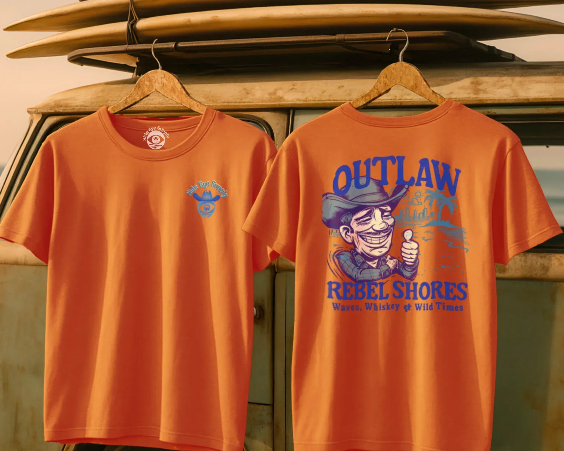 Outlaw Tee Orange / S - by Side Eye Supply - Surf Beach Life Apparel