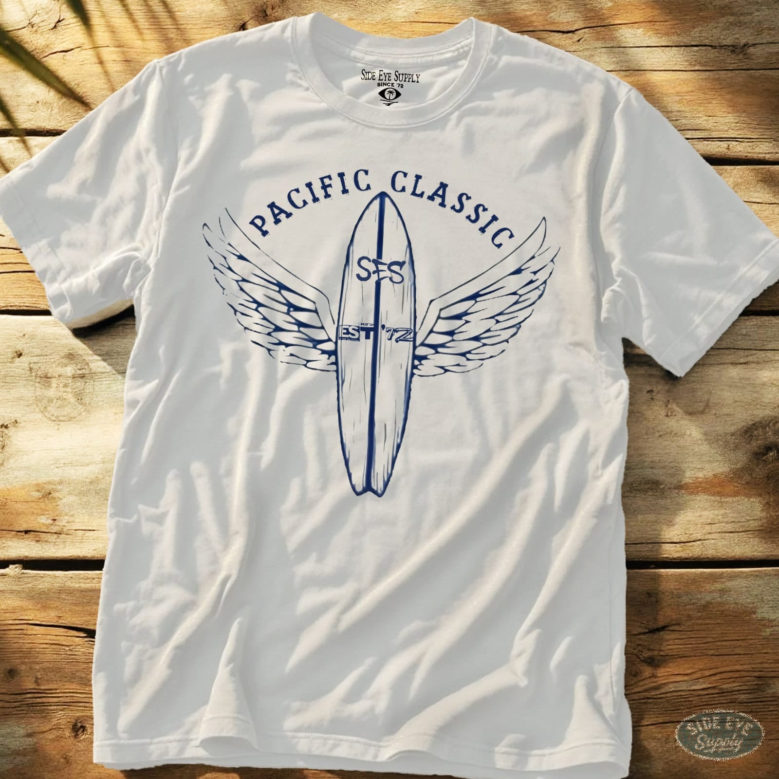 Pacific Classic Tee White / S - by Side Eye Supply - Surf Beach Life Apparel