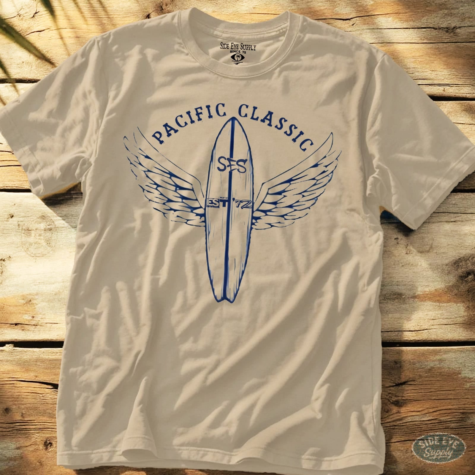 Pacific Classic Tee Sand / S - by Side Eye Supply - Surf Beach Life Apparel