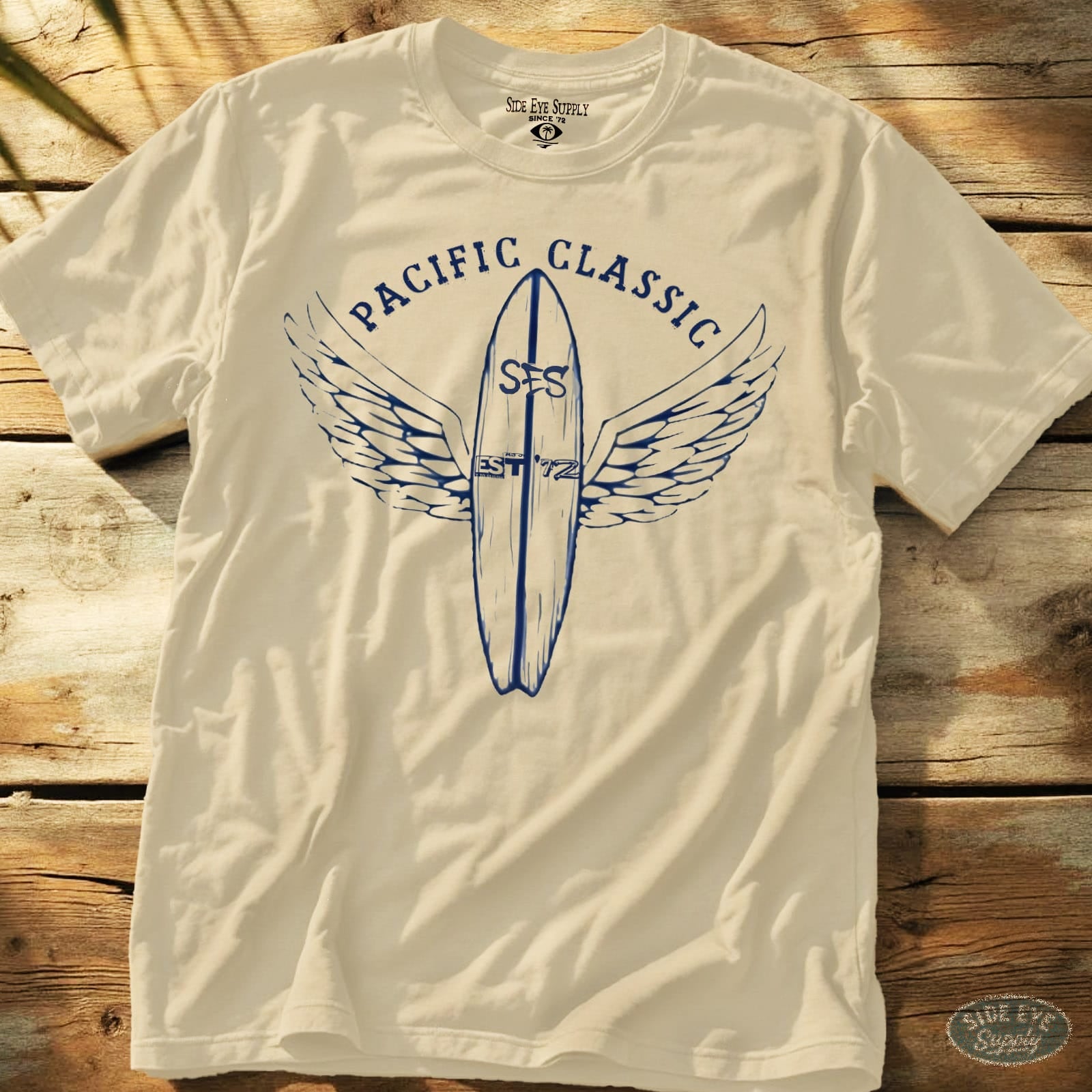 Pacific Classic Tee Natural / S - by Side Eye Supply - Surf Beach Life Apparel