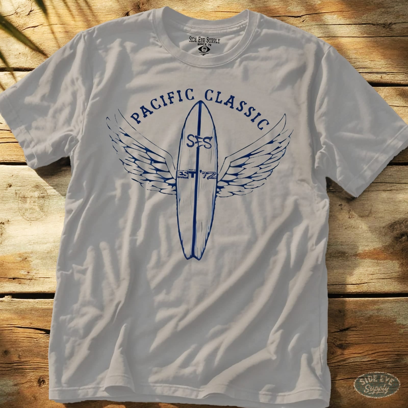 Pacific Classic Tee Ice Grey / S - by Side Eye Supply - Surf Beach Life Apparel