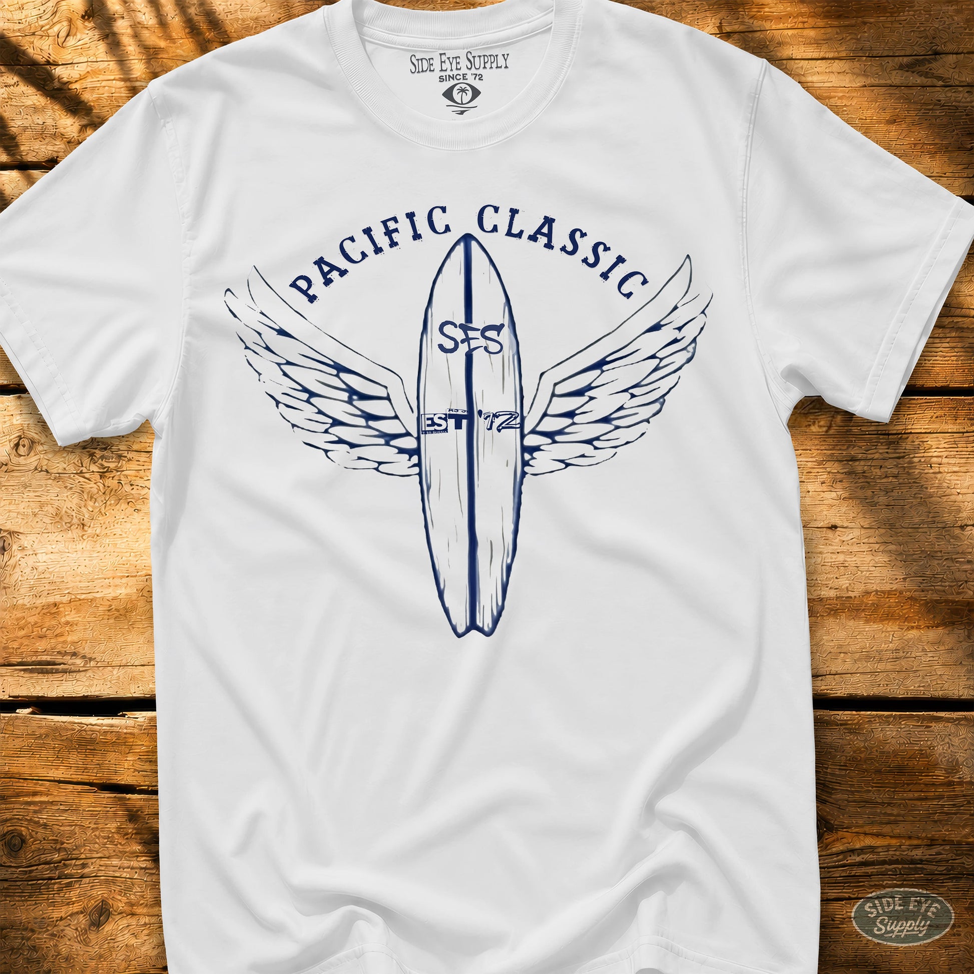 Pacific Classic Tee White / S - by Side Eye Supply - Surf Beach Life Apparel
