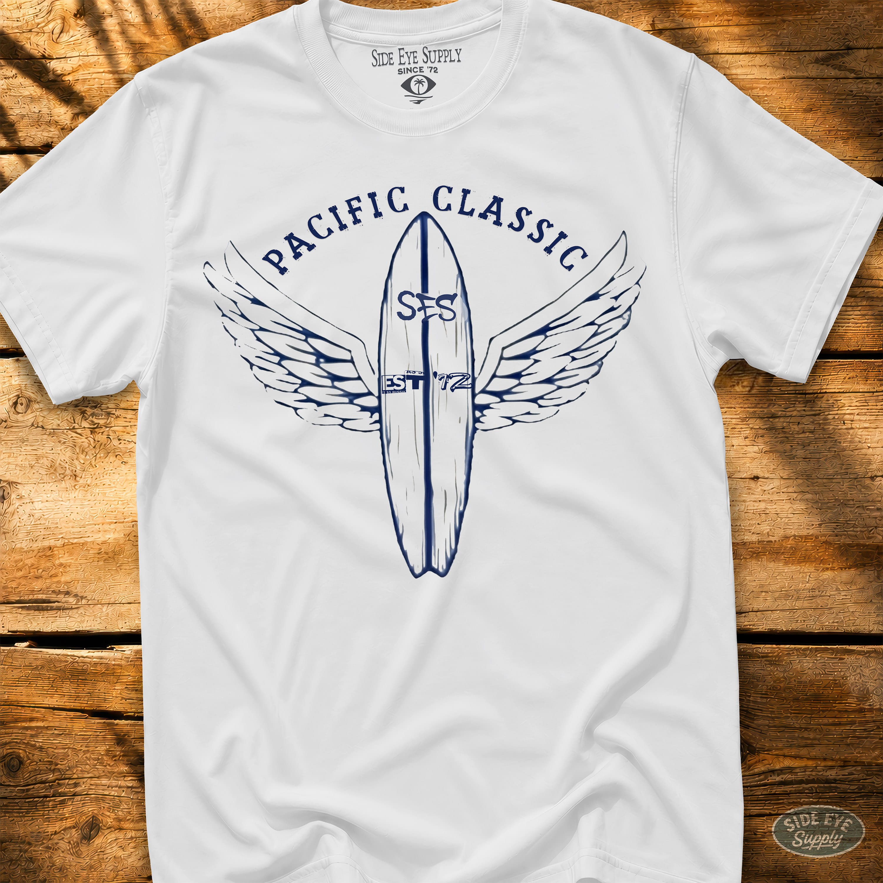 Pacific Classic Tee White / S - by Side Eye Supply - Surf Beach Life Apparel