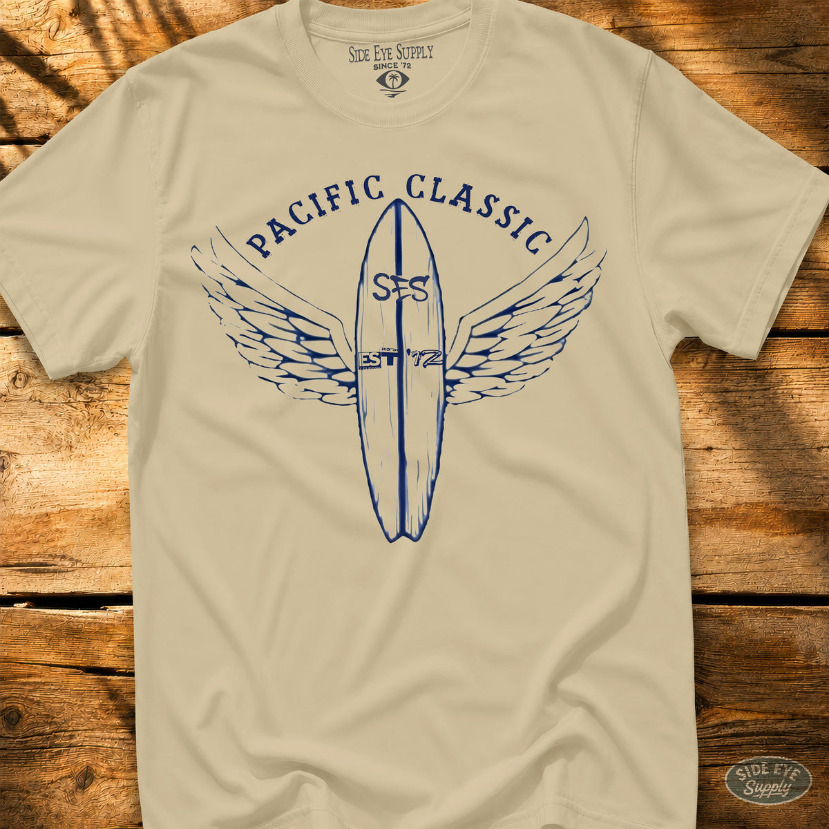Pacific Classic Tee Sand / S - by Side Eye Supply - Surf Beach Life Apparel
