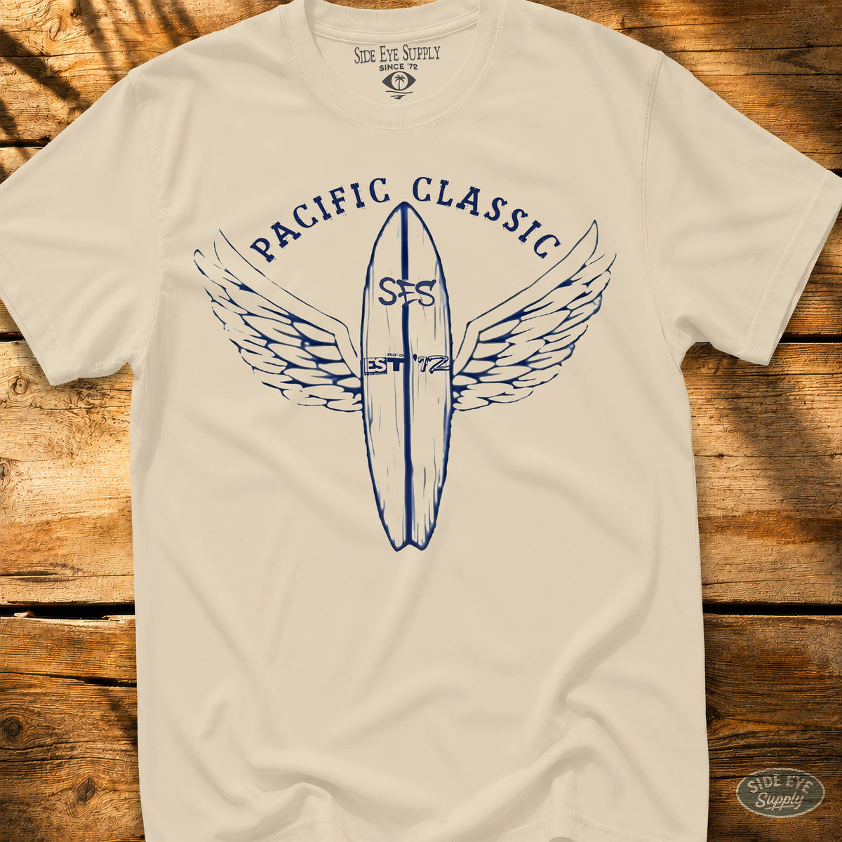 Pacific Classic Tee Natural / S - by Side Eye Supply - Surf Beach Life Apparel