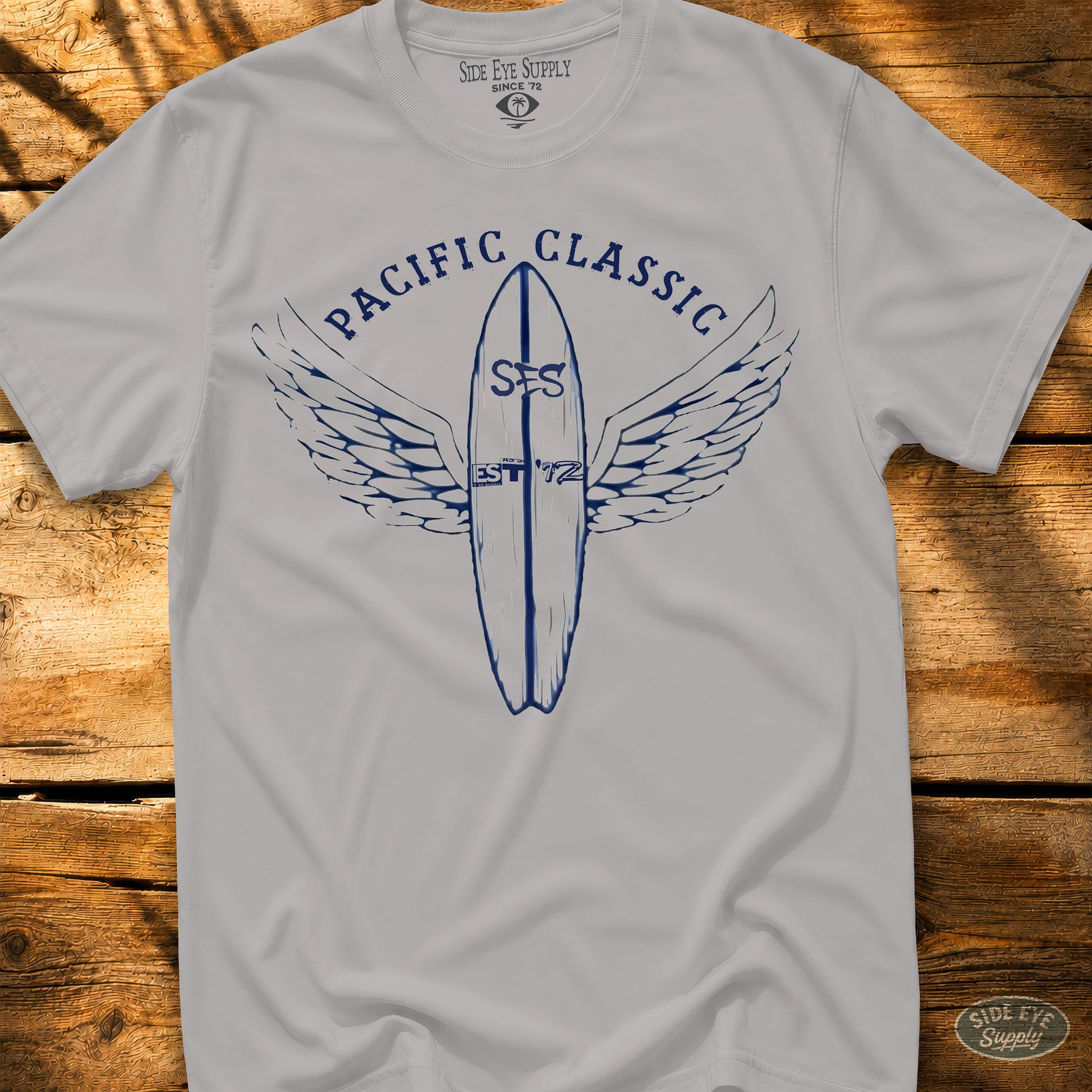 Pacific Classic Tee Ice Grey / S - by Side Eye Supply - Surf Beach Life Apparel