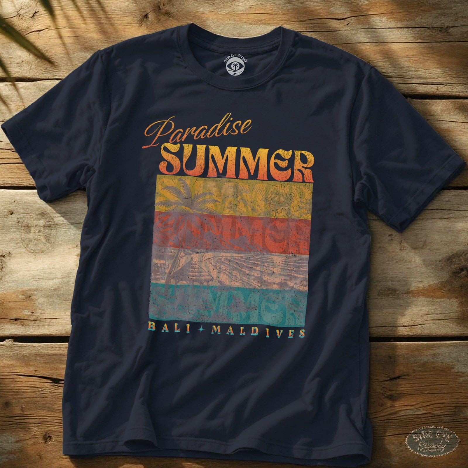 Paradise Summer Tee Navy / S - by Side Eye Supply - Surf Beach Life Apparel