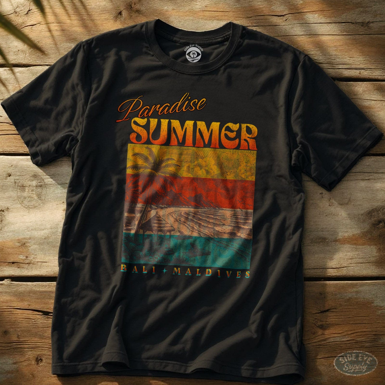 Paradise Summer Tee Black / S - by Side Eye Supply - Surf Beach Life Apparel