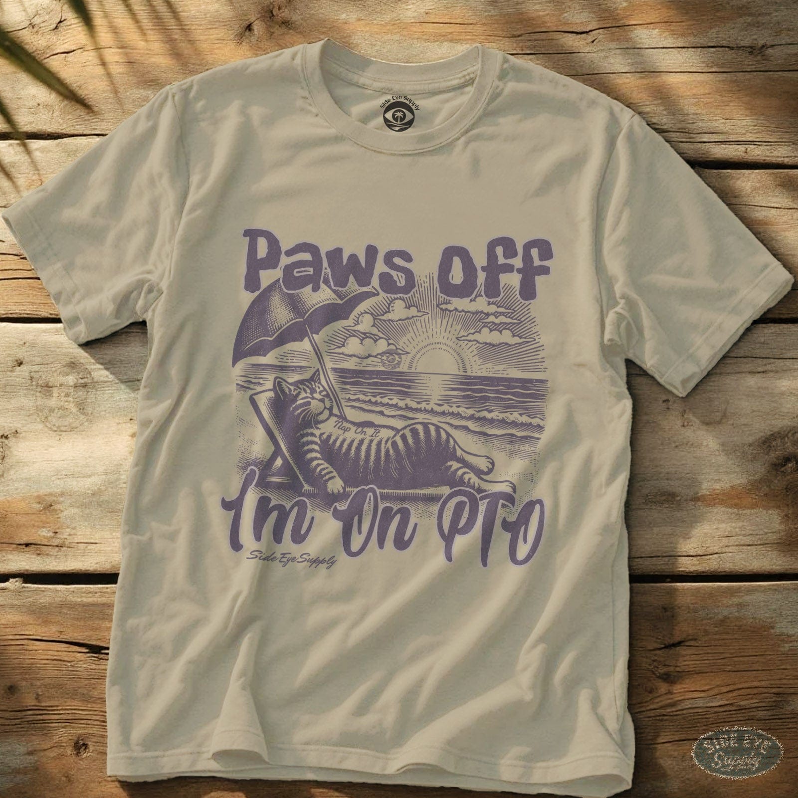 Paws Off - S187 - Paws Off Tee Natural / S - by Side Eye Supply - Surf Beach Life Apparel