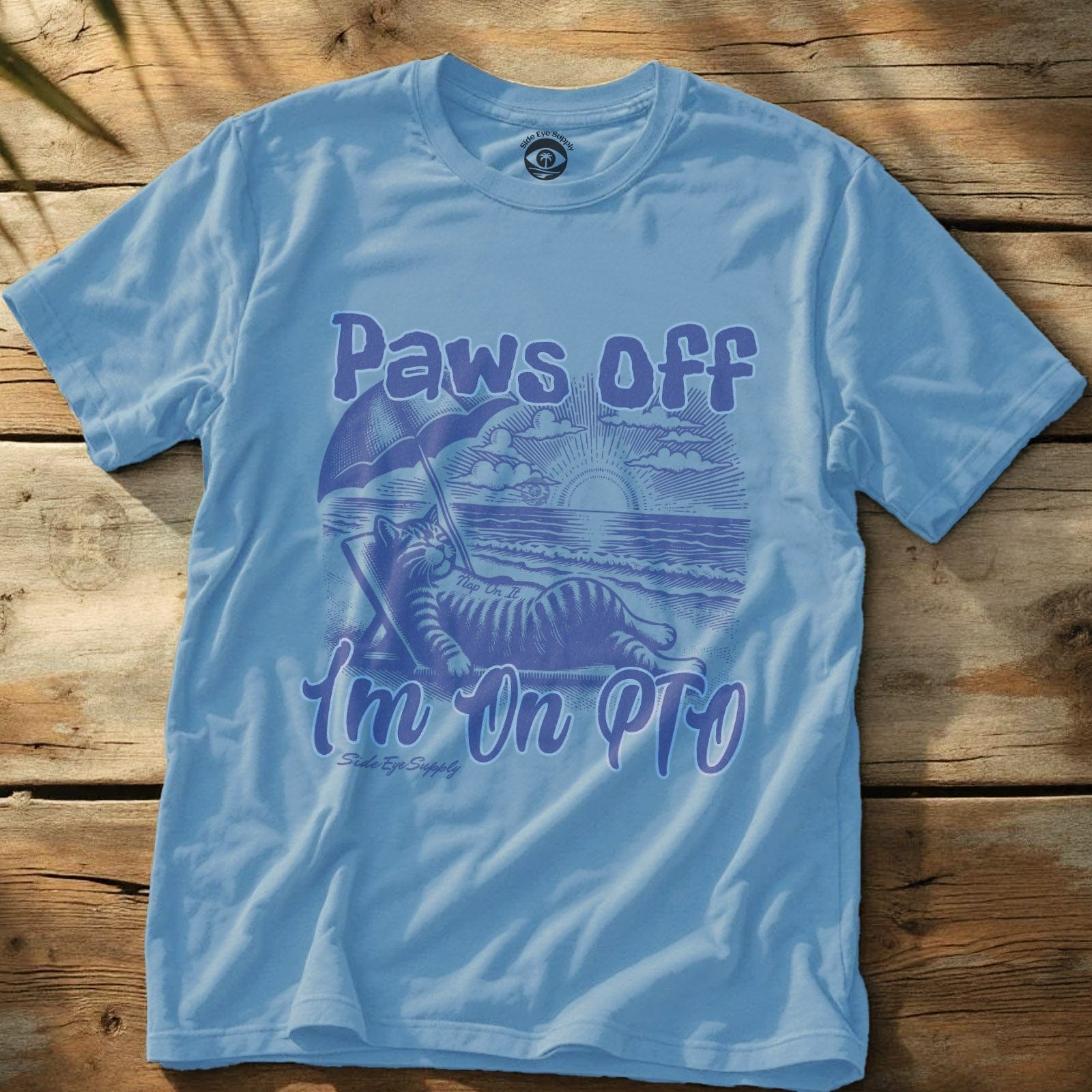 Paws Off - S187 - Paws Off Tee Light Blue / S - by Side Eye Supply - Surf Beach Life Apparel