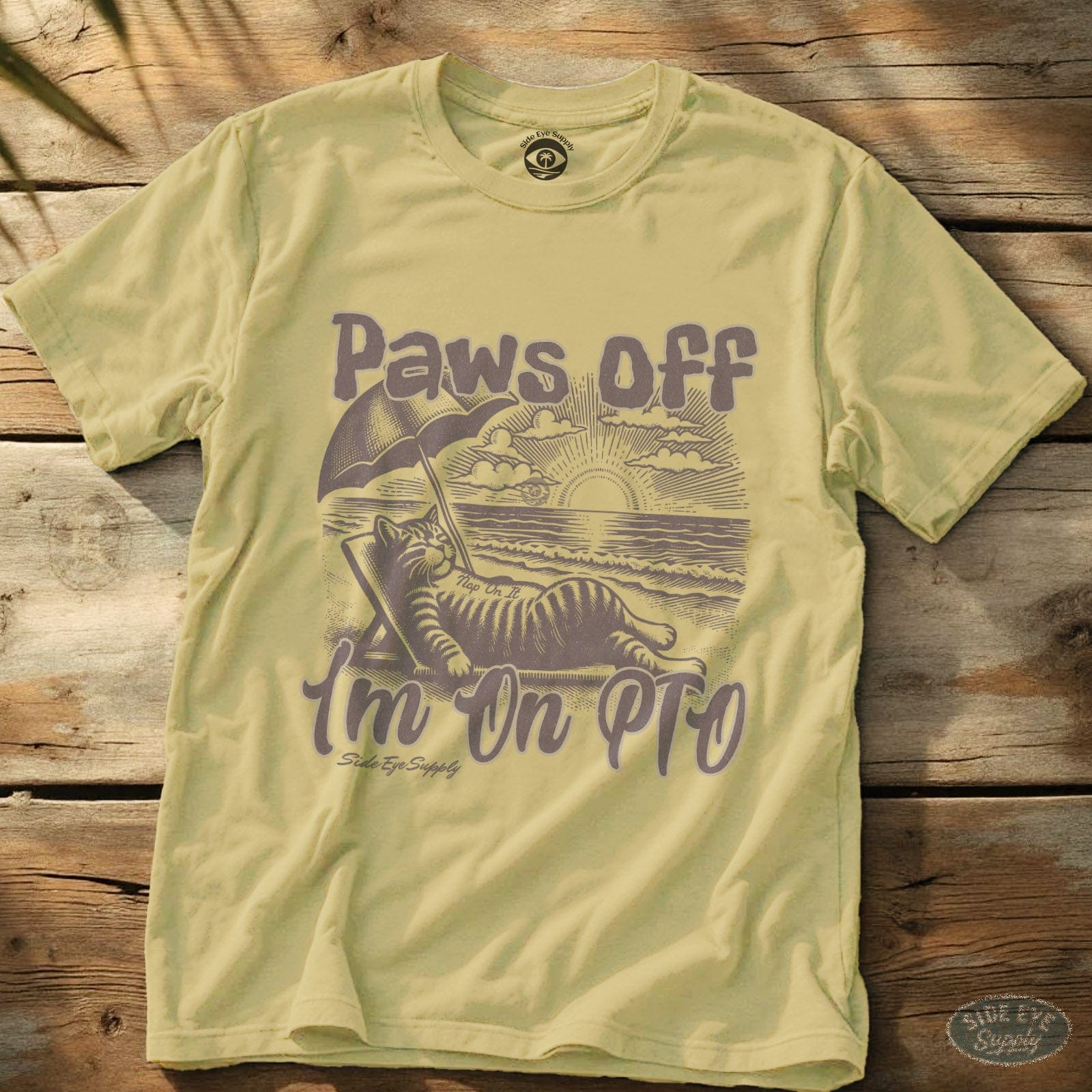 Paws Off - S187 - Paws Off Tee Cornsilk / S - by Side Eye Supply - Surf Beach Life Apparel