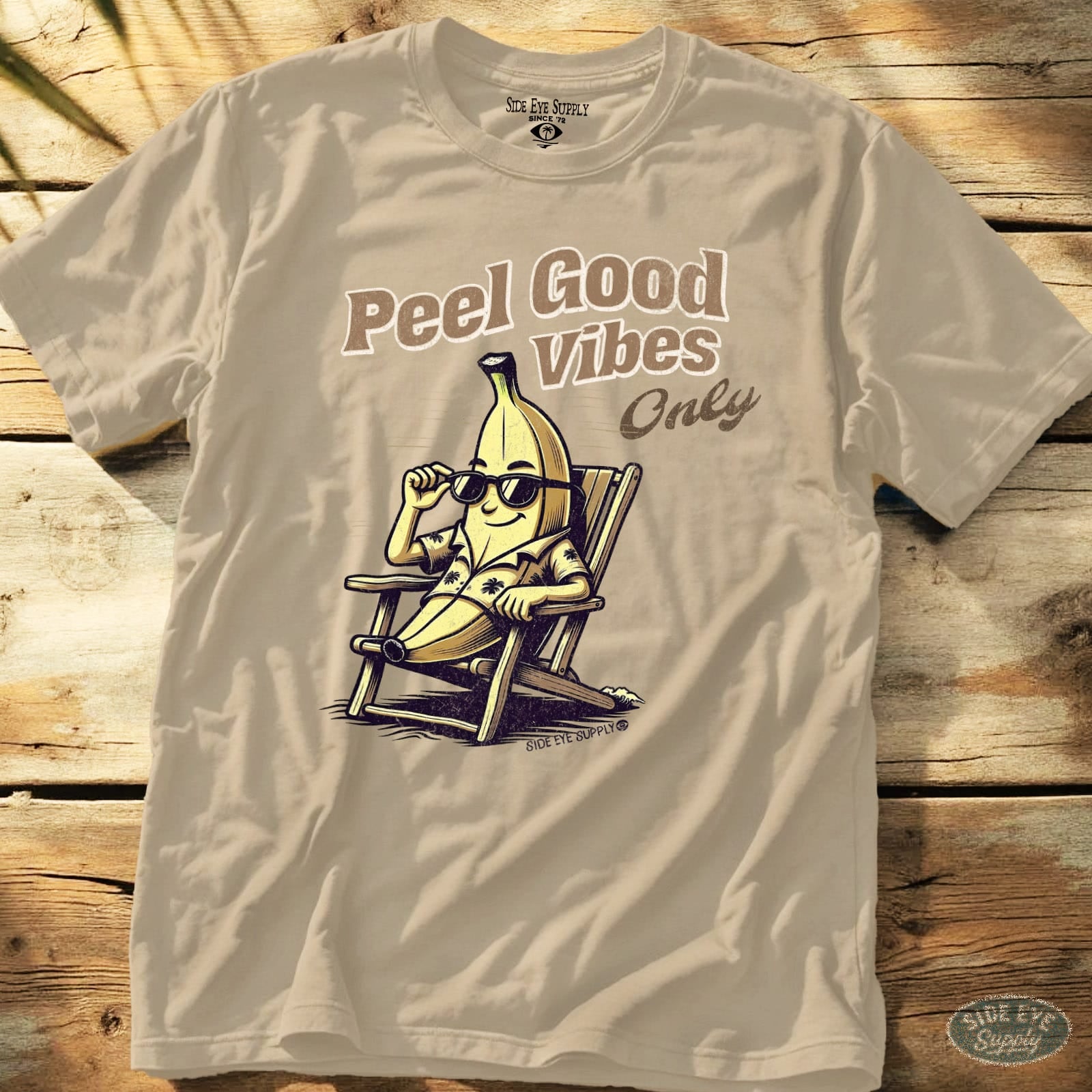 Peel Good Vibes Only Tee Sand / S - by Side Eye Supply - Surf Beach Life Apparel
