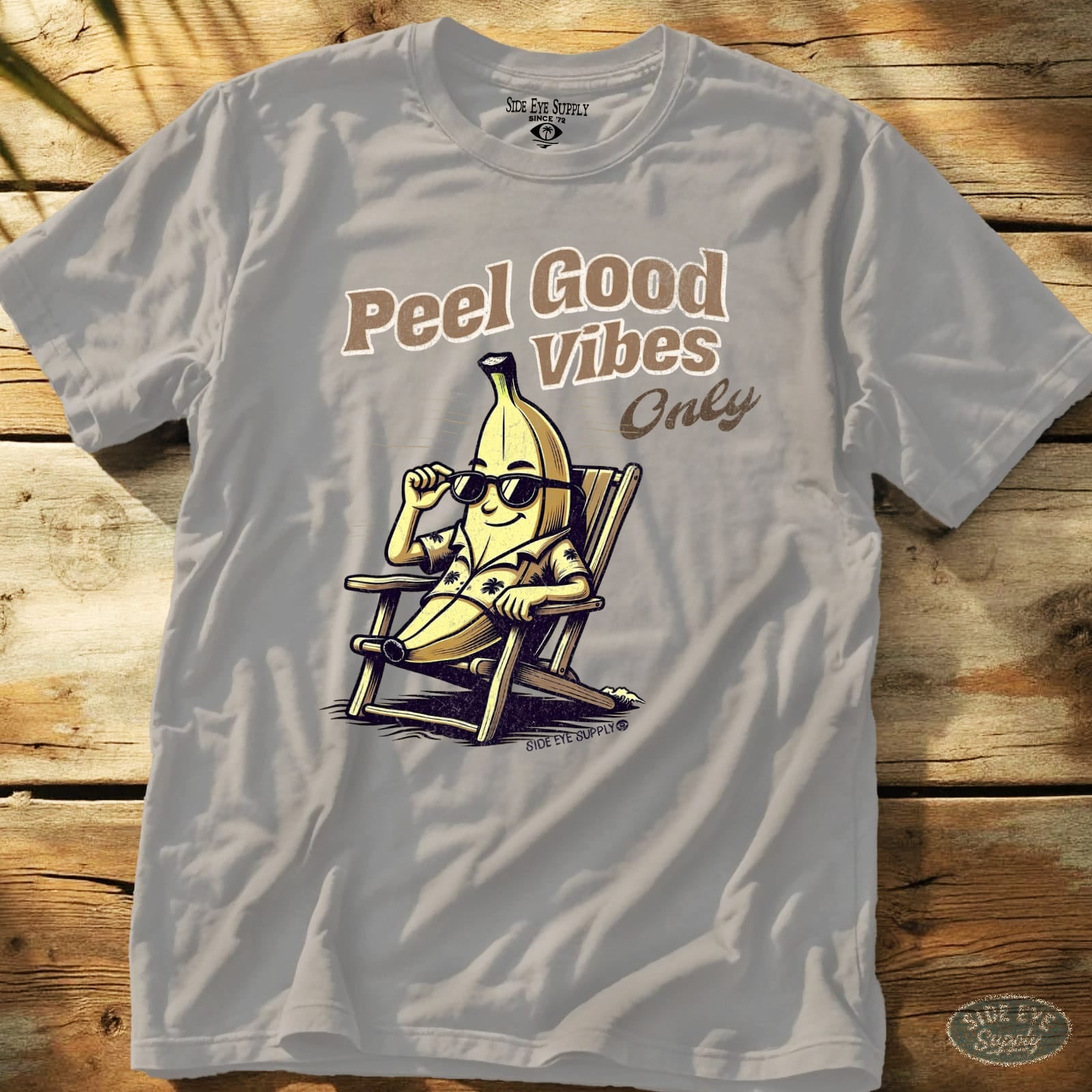 Peel Good Vibes Only Tee Ice Grey / S - by Side Eye Supply - Surf Beach Life Apparel