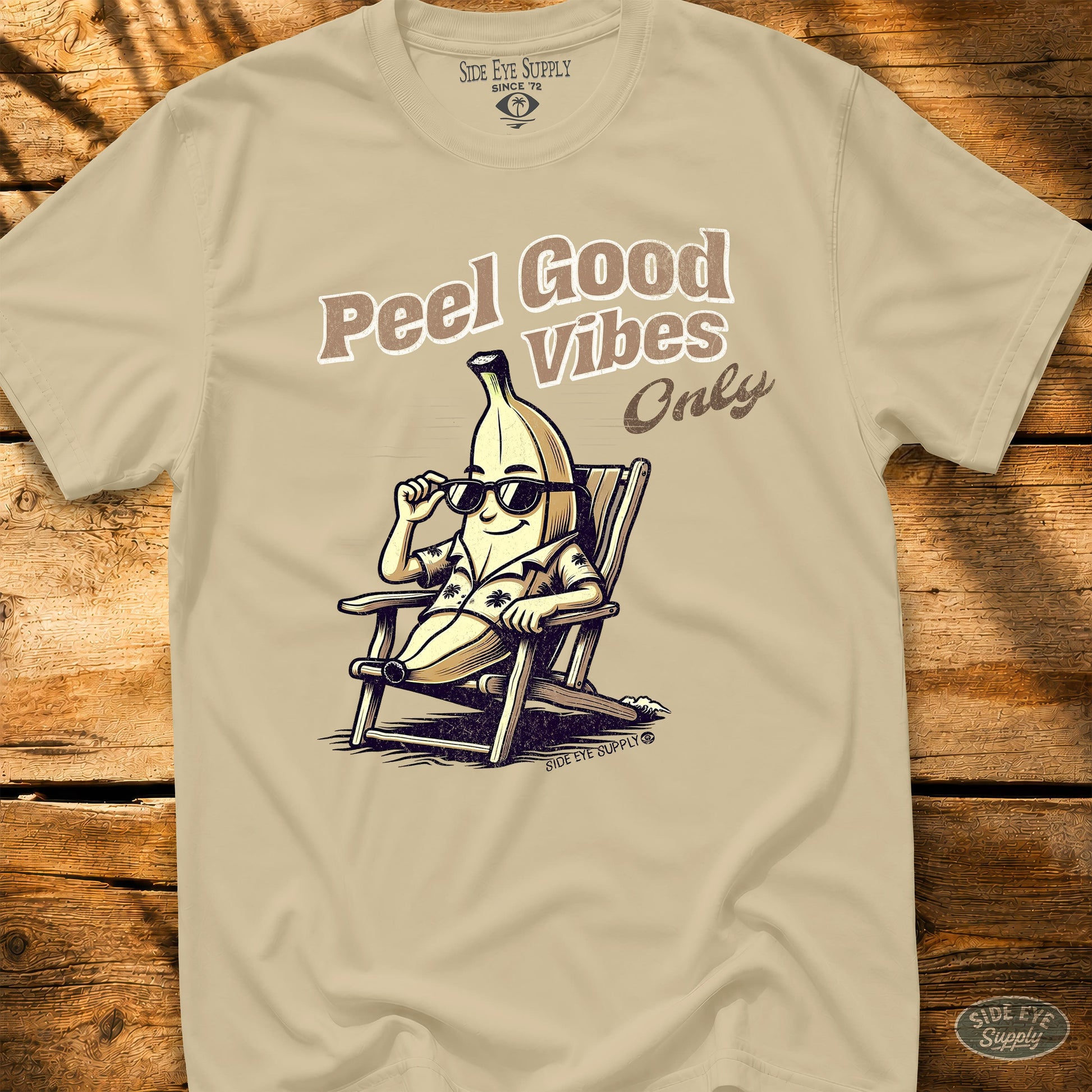 Peel Good Vibes Only Tee Sand / S - by Side Eye Supply - Surf Beach Life Apparel