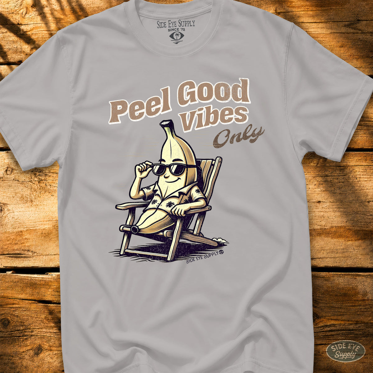 Peel Good Vibes Only Tee Ice Grey / S - by Side Eye Supply - Surf Beach Life Apparel