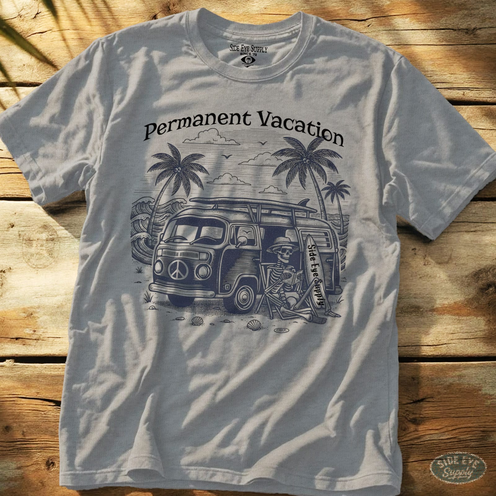 Permanent Vacation Tee Sport Grey / S - by Side Eye Supply - Surf Beach Life Apparel