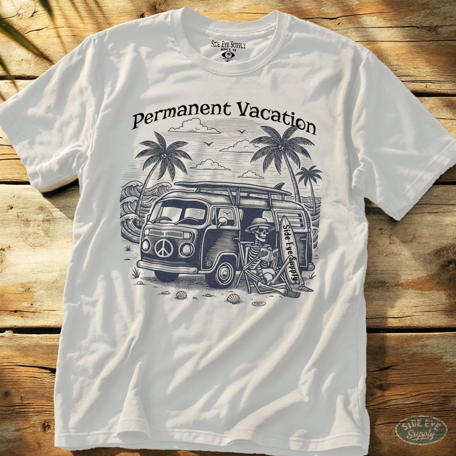 Permanent Vacation Tee White / S - by Side Eye Supply - Surf Beach Life Apparel