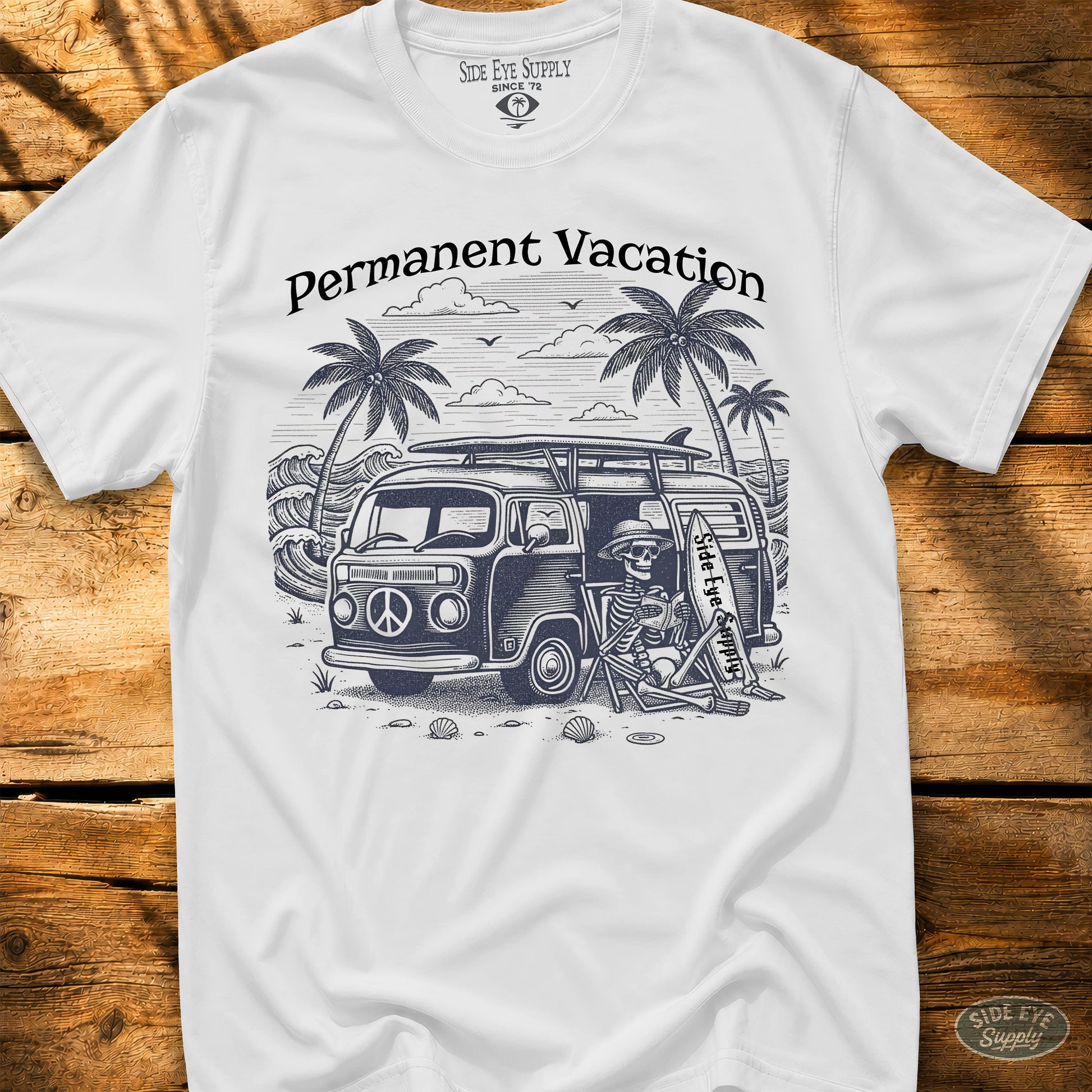 Permanent Vacation Tee White / S - by Side Eye Supply - Surf Beach Life Apparel