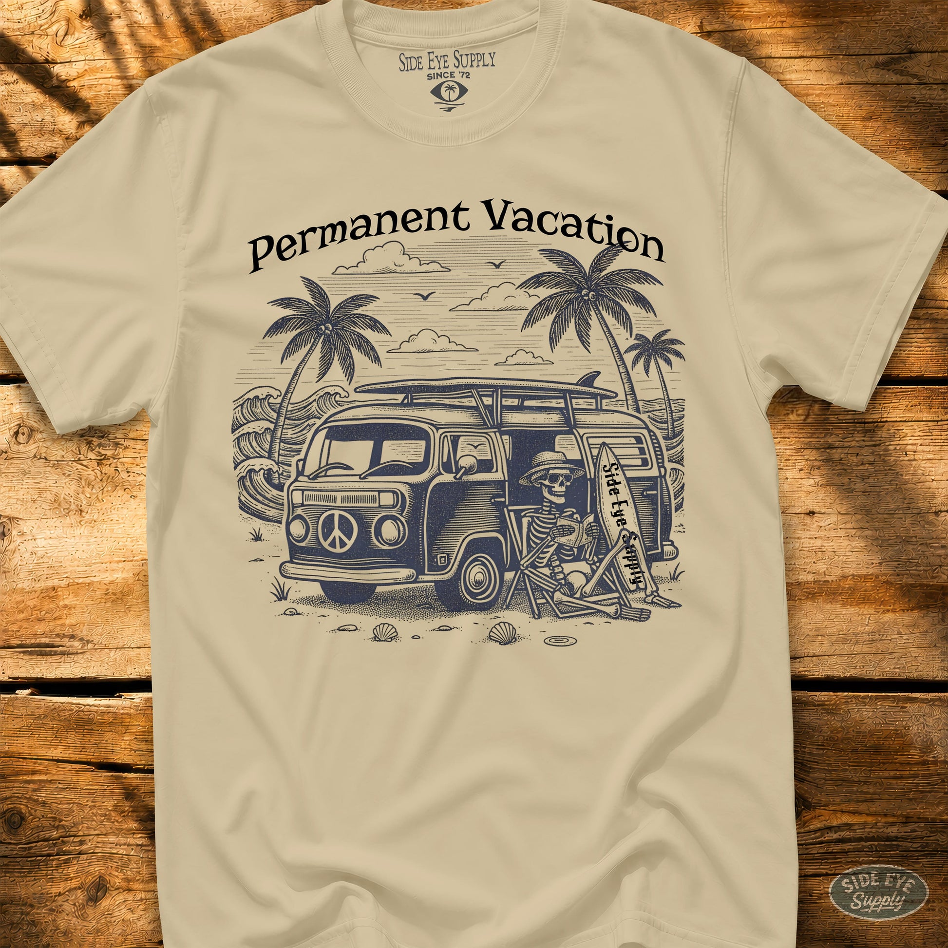 Permanent Vacation Tee Sand / S - by Side Eye Supply - Surf Beach Life Apparel
