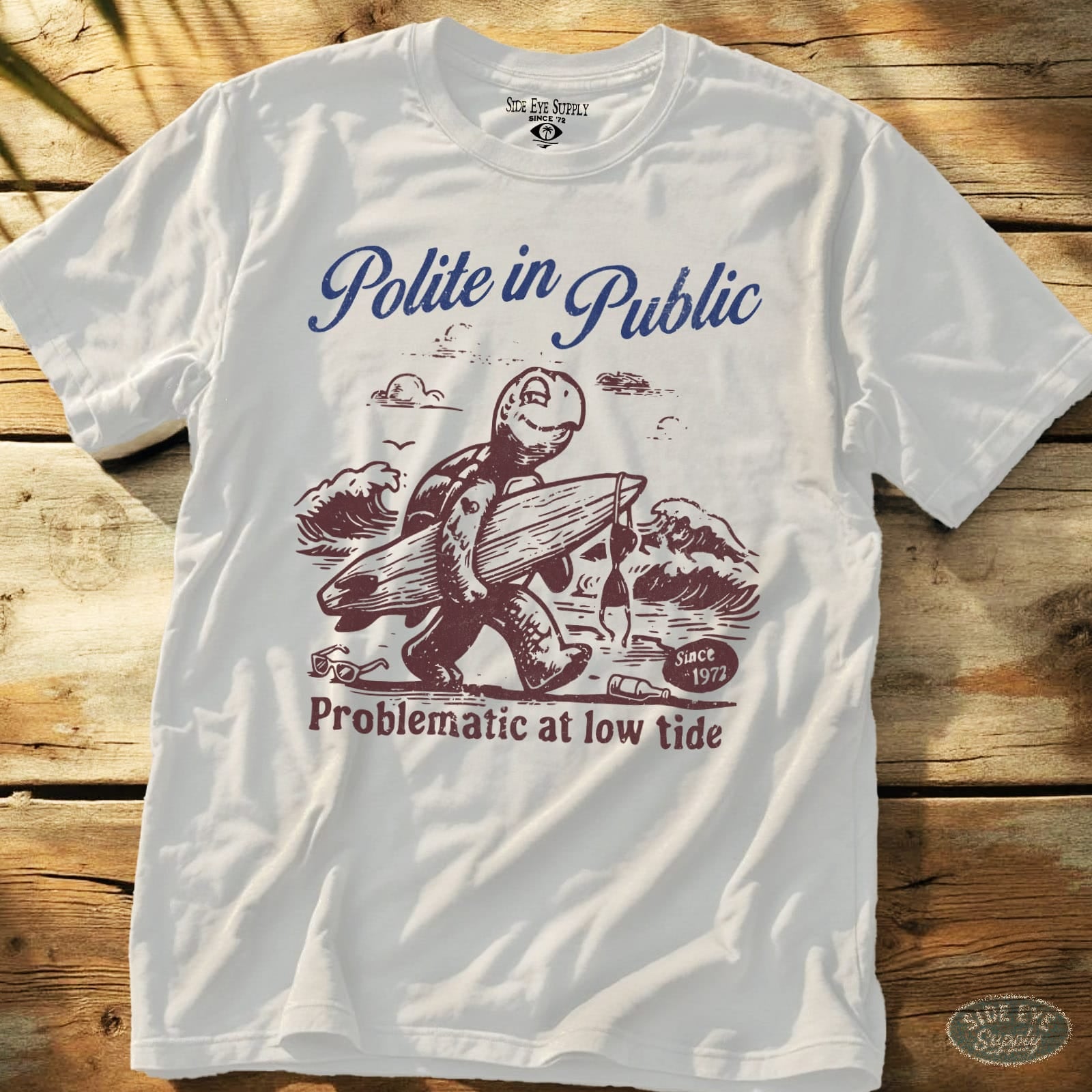 Polite in Public Tee White / S - by Side Eye Supply - Surf Beach Life Apparel