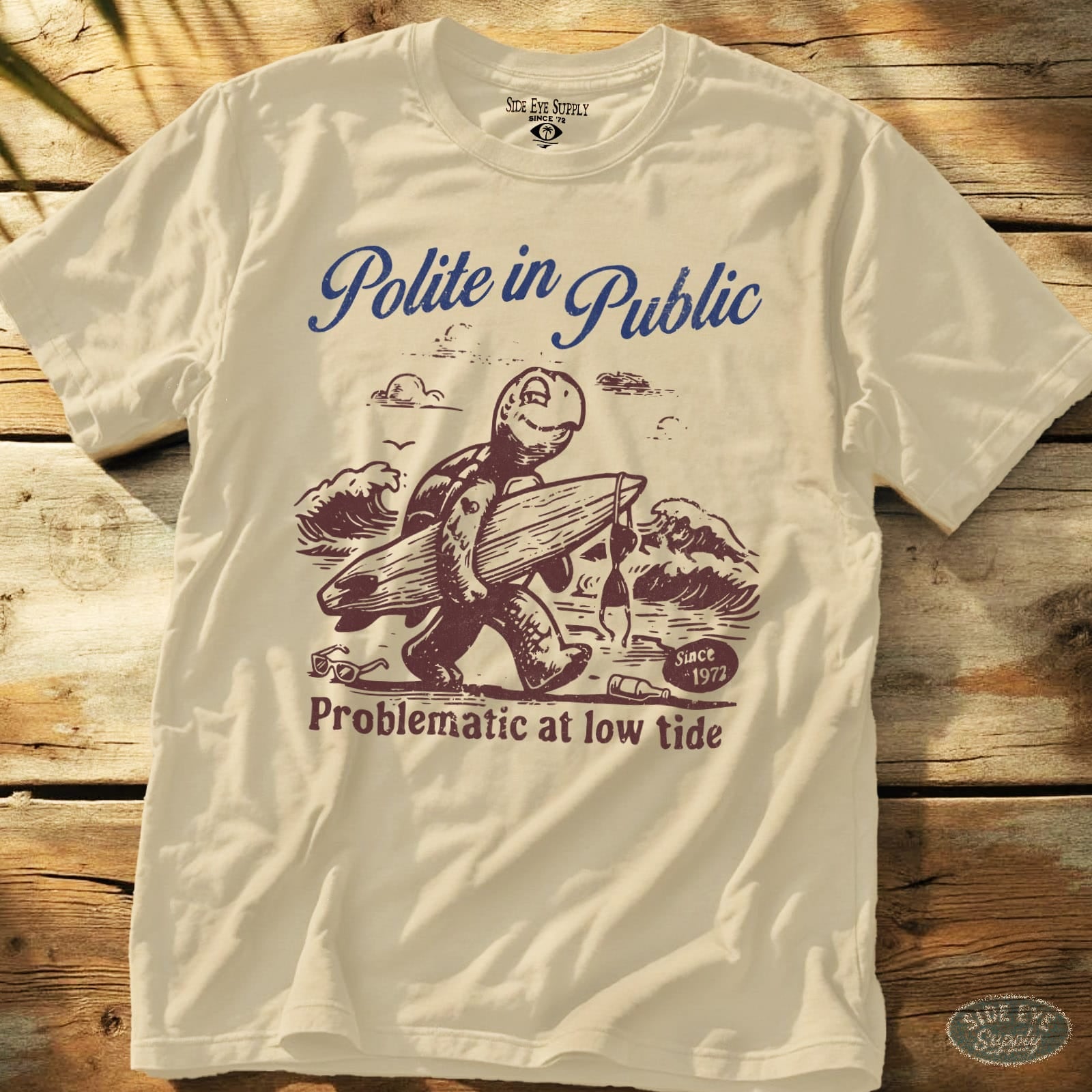 Polite in Public Tee Natural / S - by Side Eye Supply - Surf Beach Life Apparel